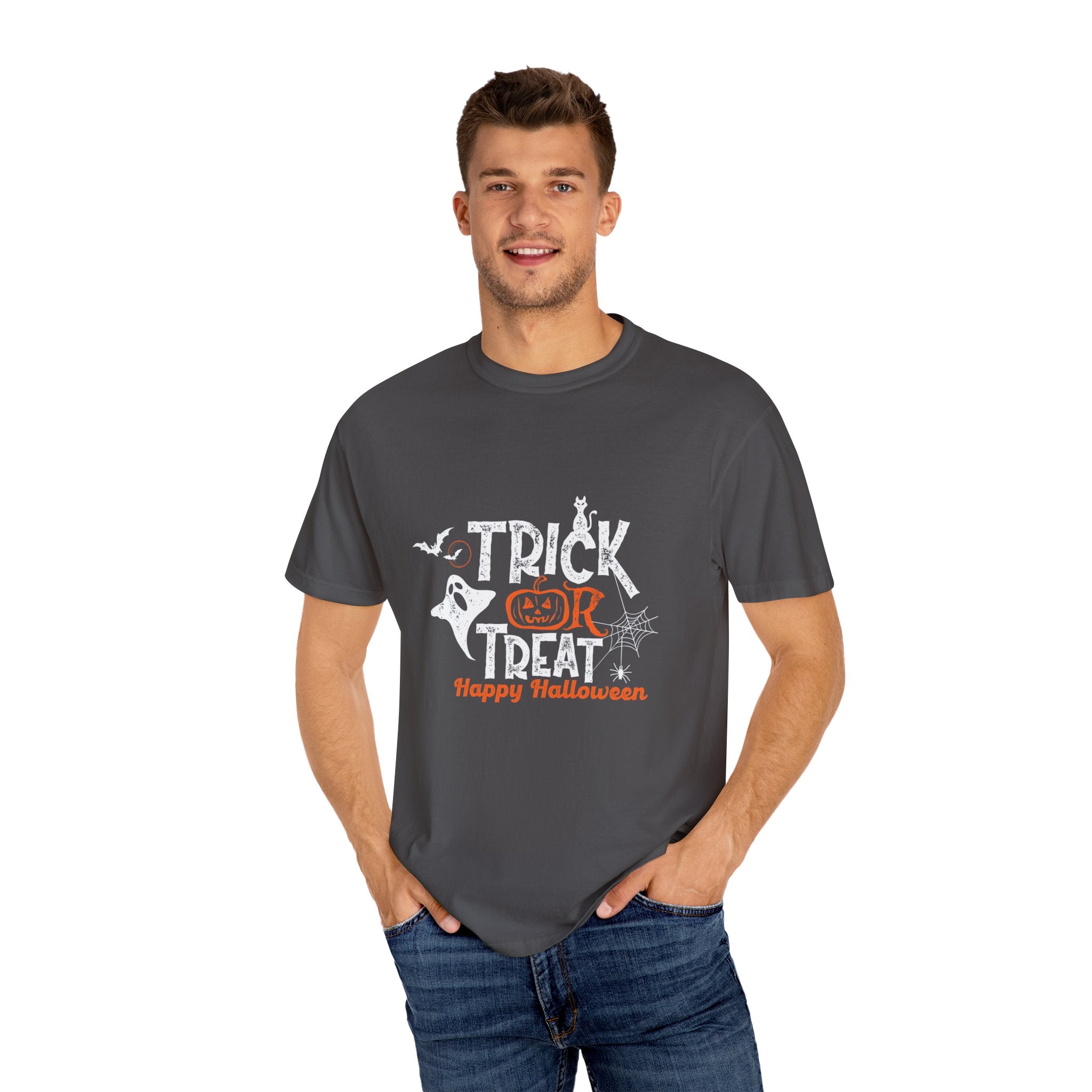 Halloween Trick or Treat T-Shirt, Spooky T-Shirt, Unisex Halloween Apparel, Funny Halloween Gift, October Party Shirt, Casual Halloween Wear