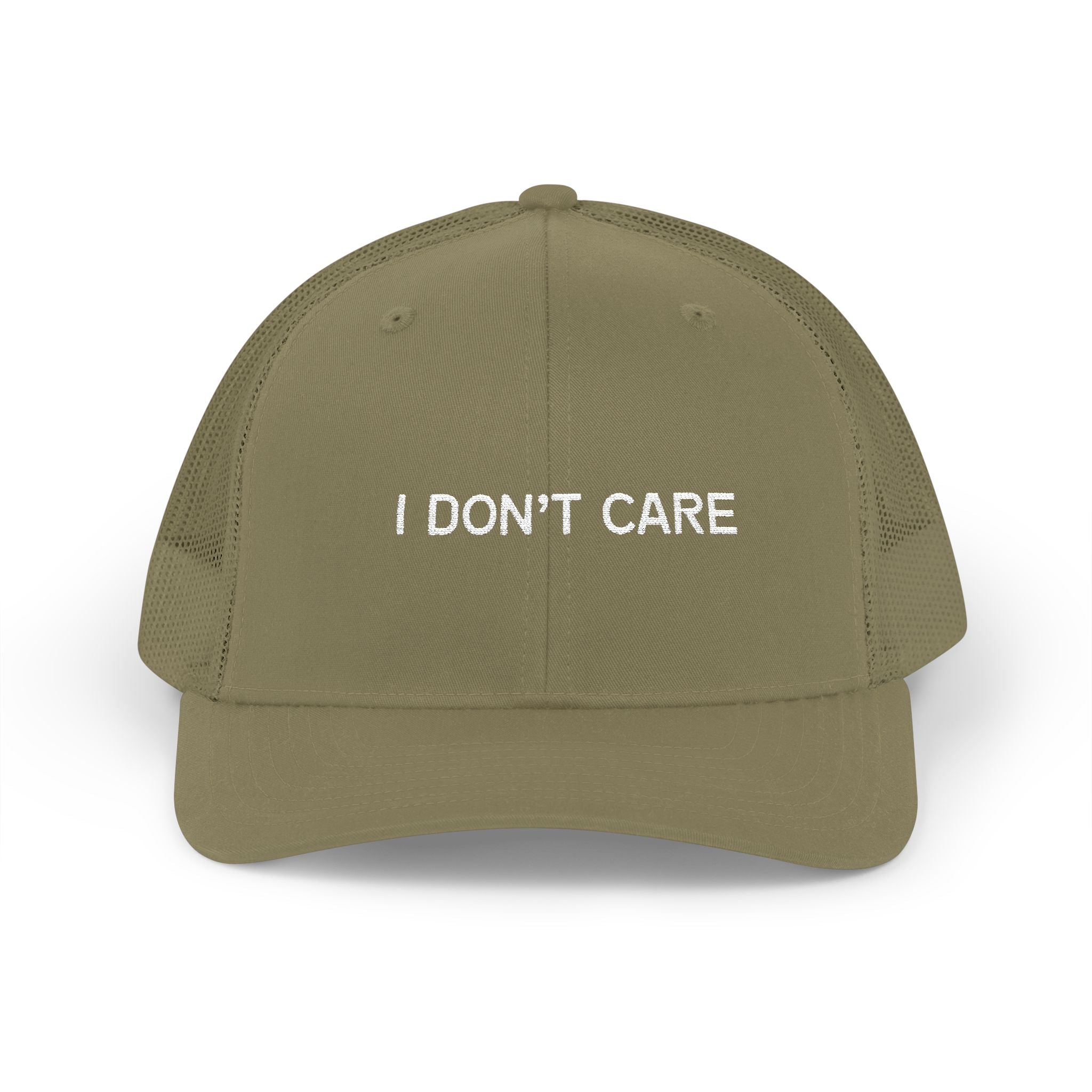 I Don't Care Embroidered Trucker Cap