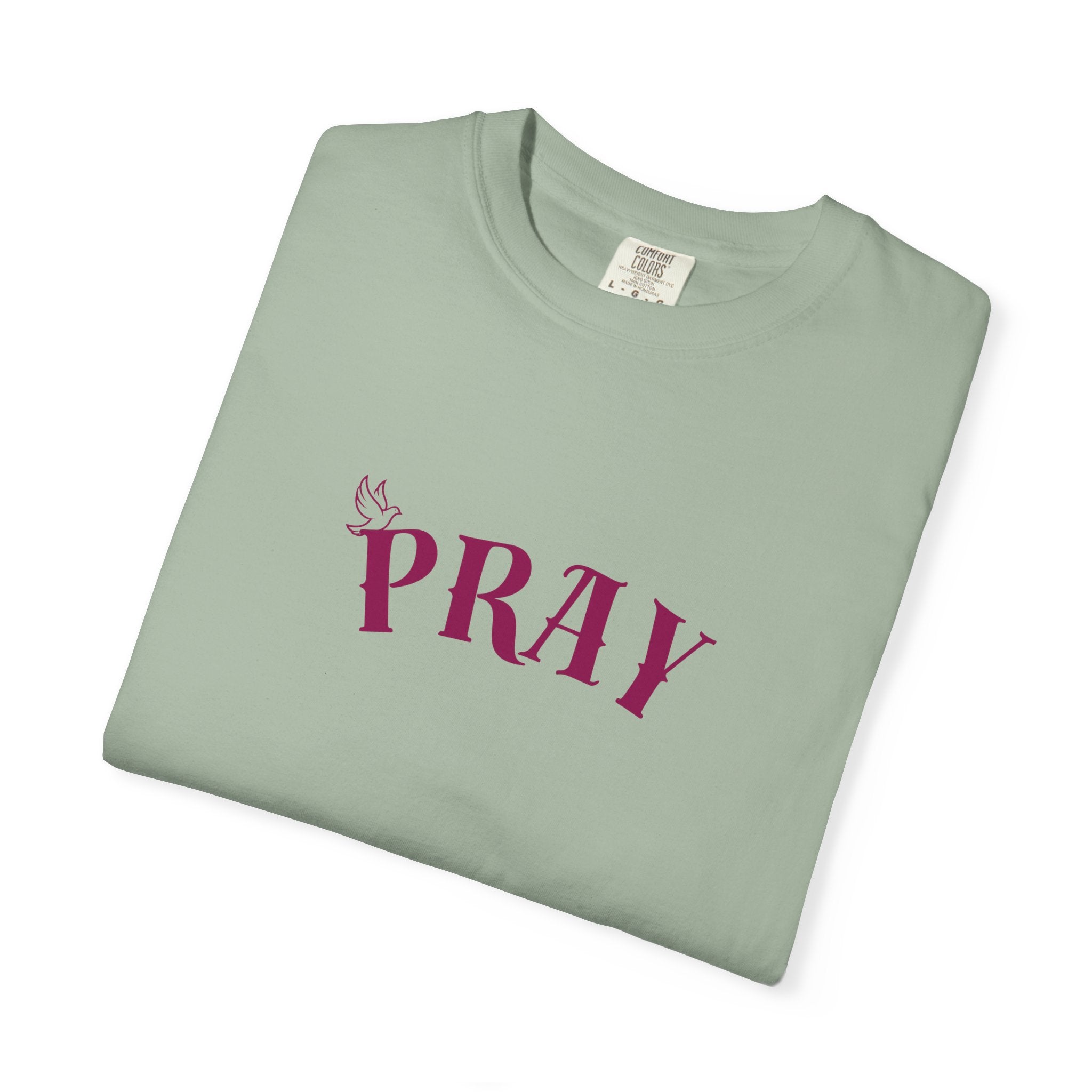Pray Graphic T-Shirt — "Pray" Front & Praying Hands Back Spiritual Tee