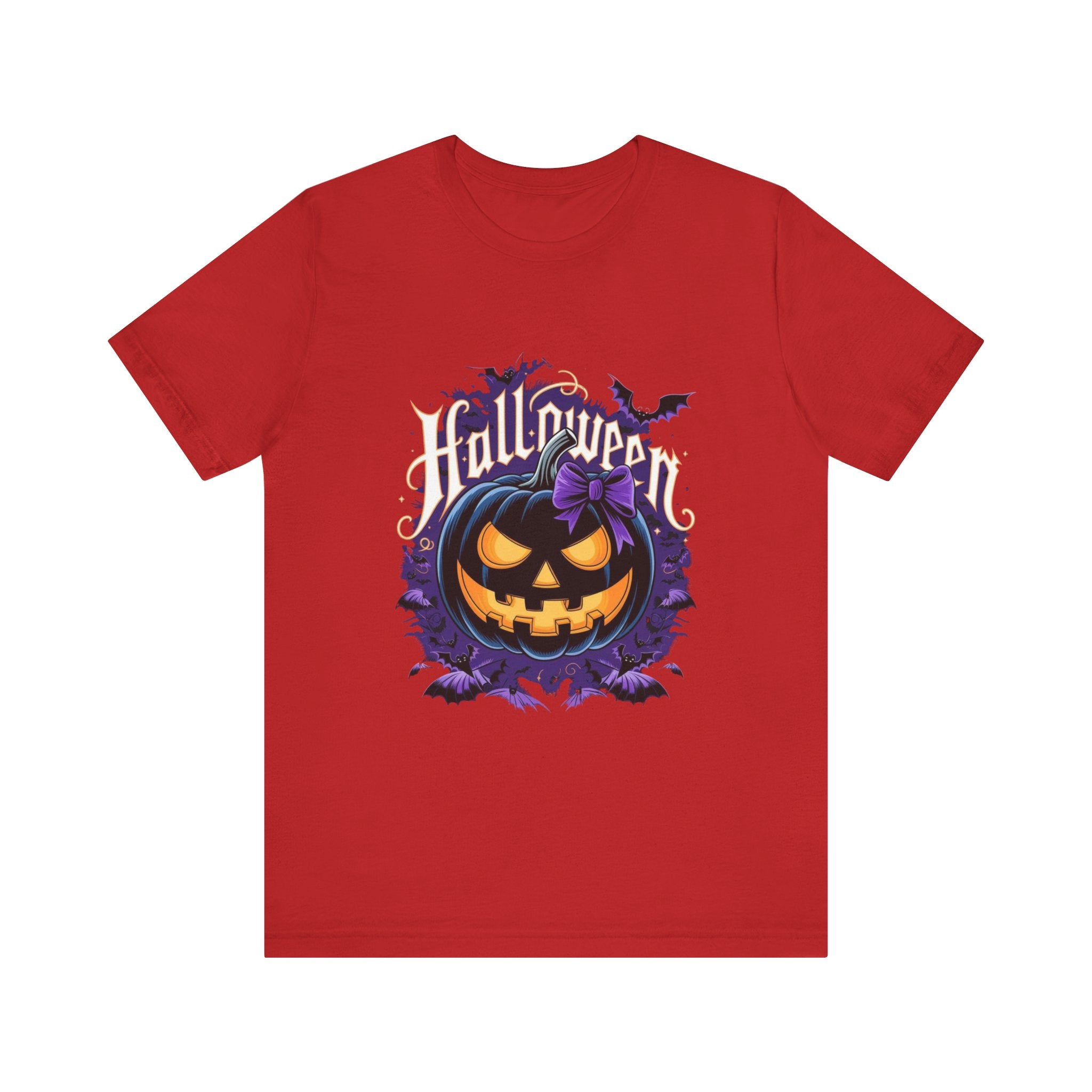 Halloween Pumpkin Tee - Unisex Jersey Short Sleeve Shirt, Spooky Season Wear, Fall Fashion, Halloween Party Outfit, Ghostly Fun
