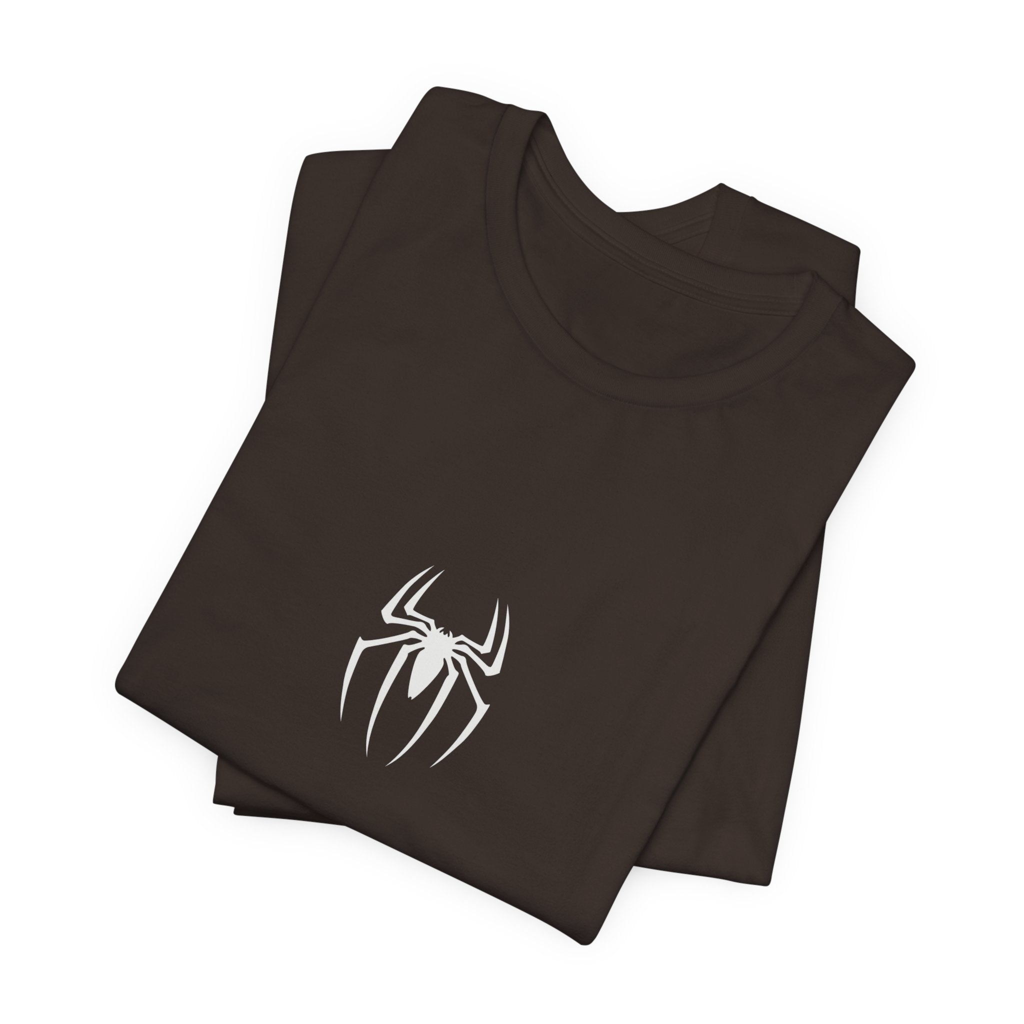 Spider Emblem Tee — White Spider on Red Web Graphic T-Shirt