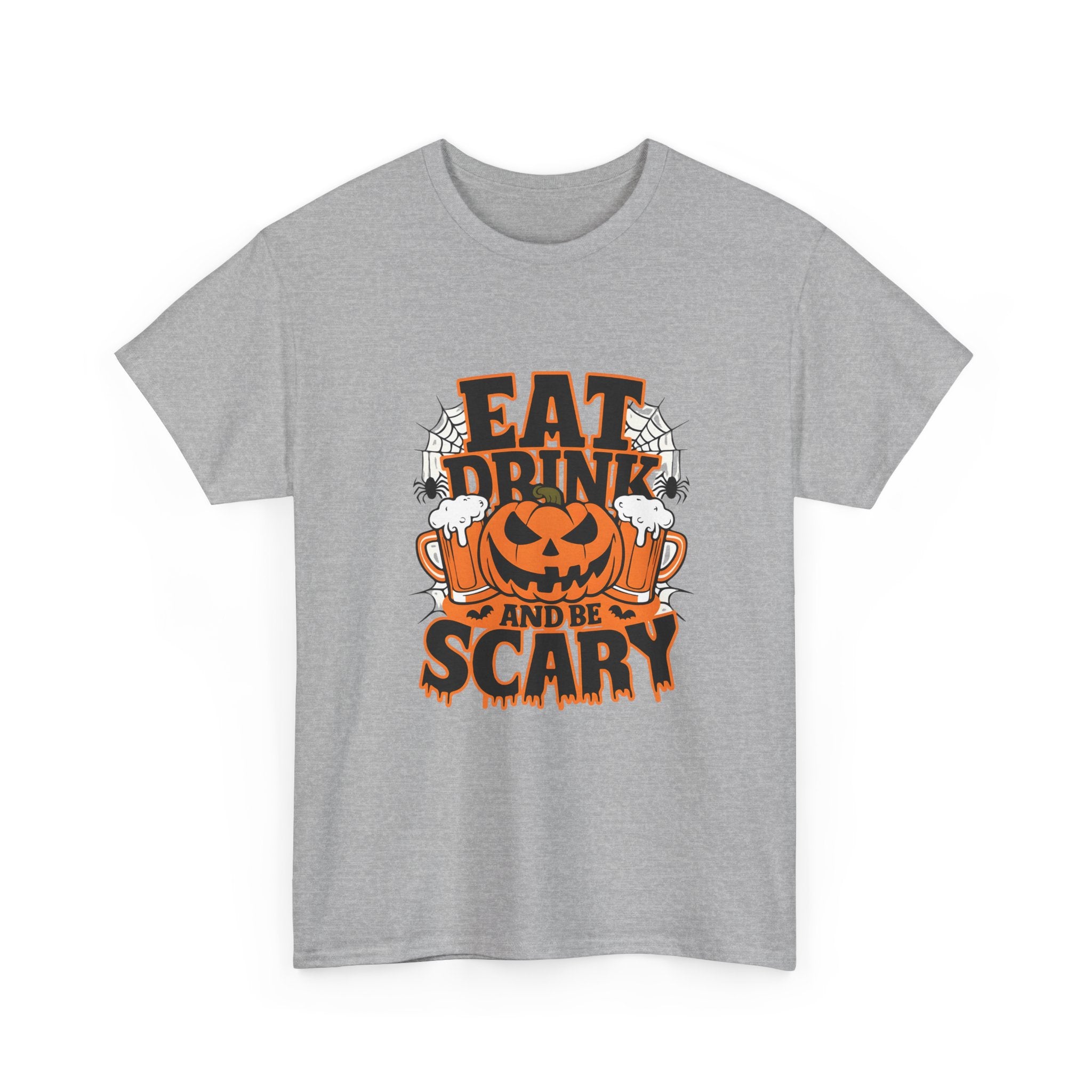Halloween Fun Unisex Tee - Eat, Drink, and Be Scary Shirt, Autumn Apparel, Spooky Party T-Shirt, October Fest Top, Halloween Gift