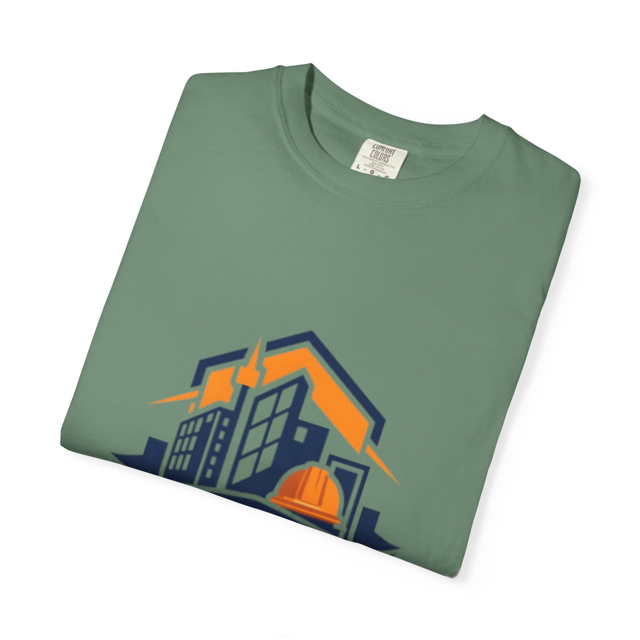 Real Estate Logo T-Shirt — Modern Cityscape Home Builder Graphic Tee