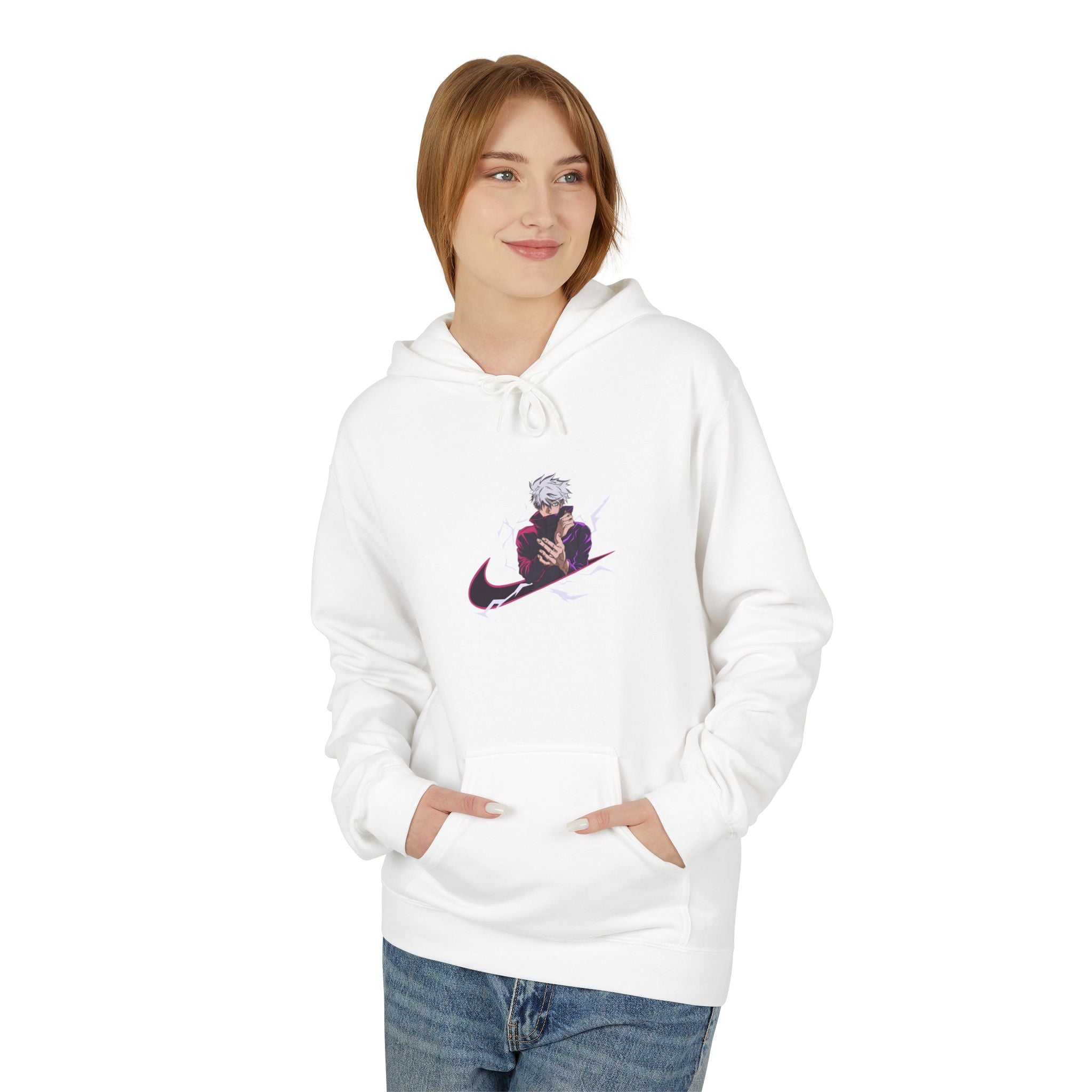 Trendy Unisex Fleece Hoodie with Artistic Design