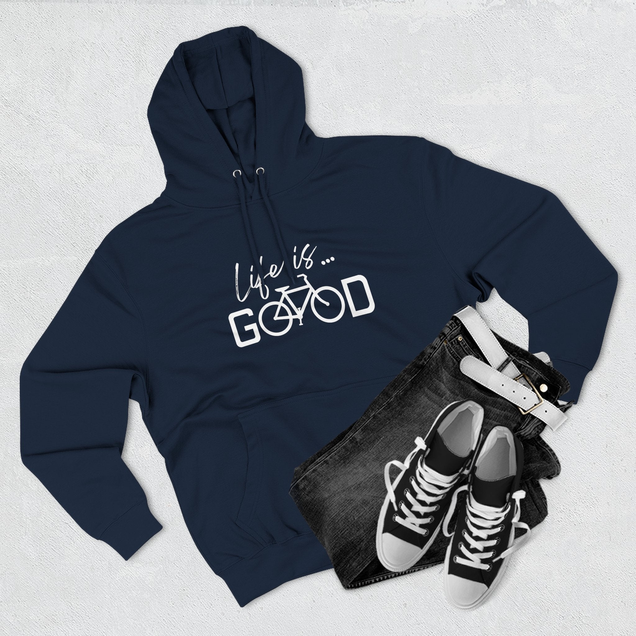 Life Is Good Bicycle Hoodie — Cozy Cycling Graphic Pullover