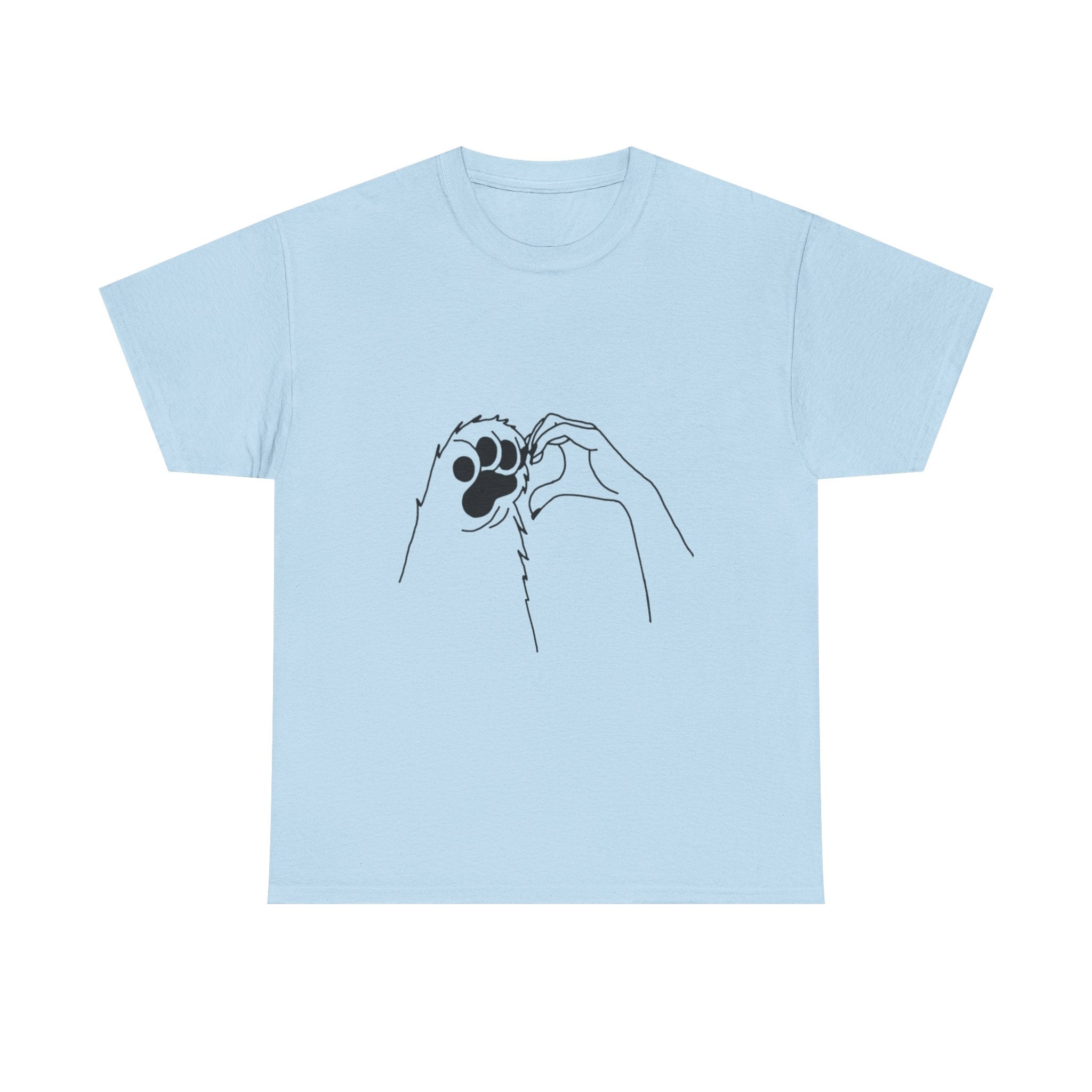 Cat Paw Print T‑Shirt — Minimal Line Art Pet Lover Tee