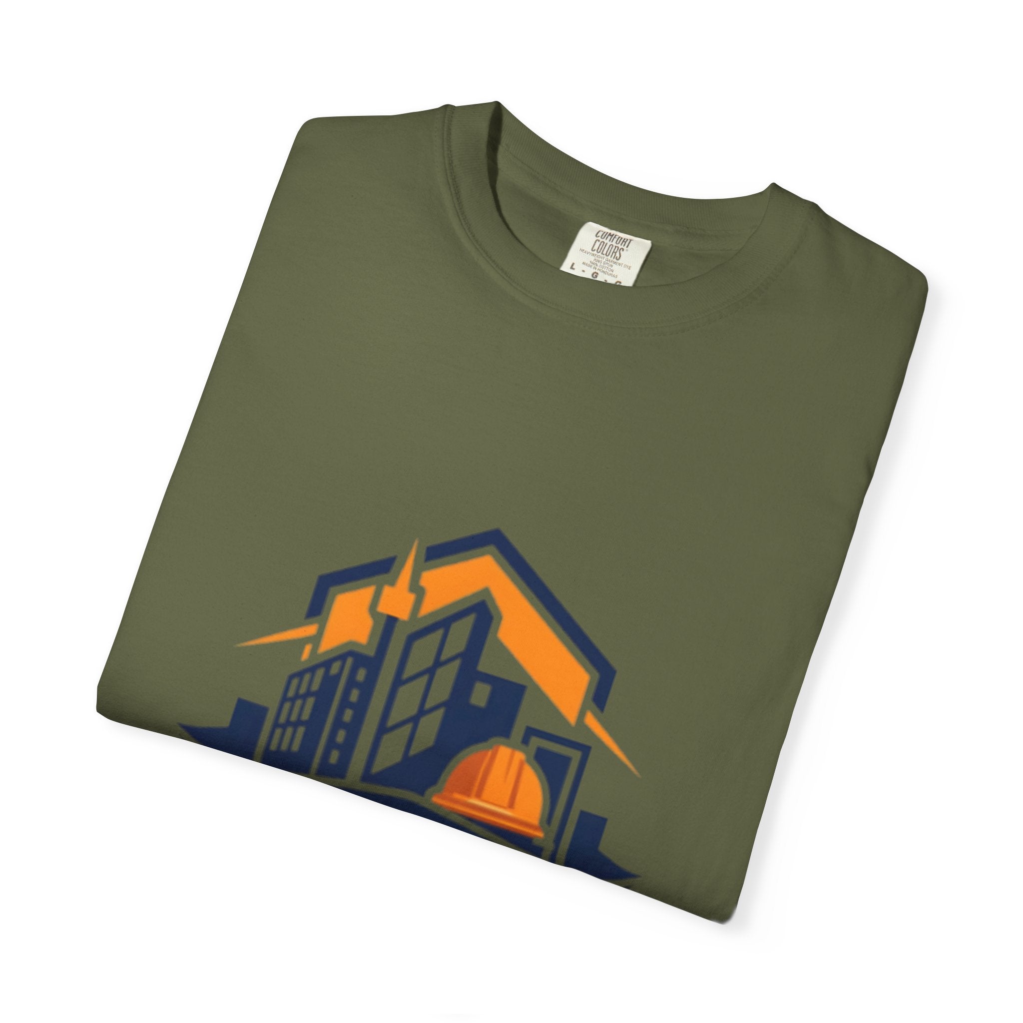 Real Estate Logo T-Shirt — Modern Cityscape Home Builder Graphic Tee