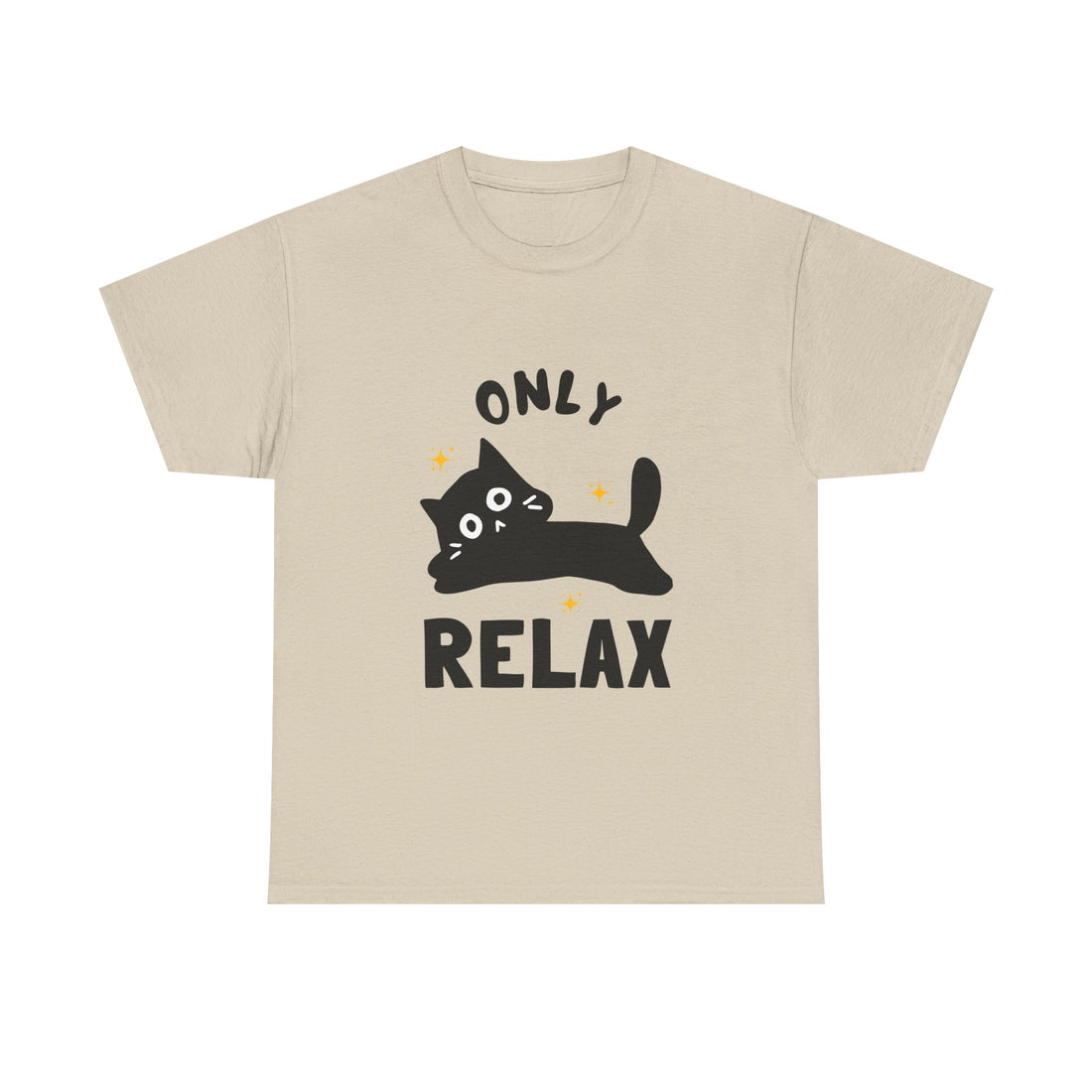 Cute Cat Relaxation Tee, Funny Cat Shirt, Gift for Cat Lovers, Casual Wear, Unisex Heavy Cotton Tee