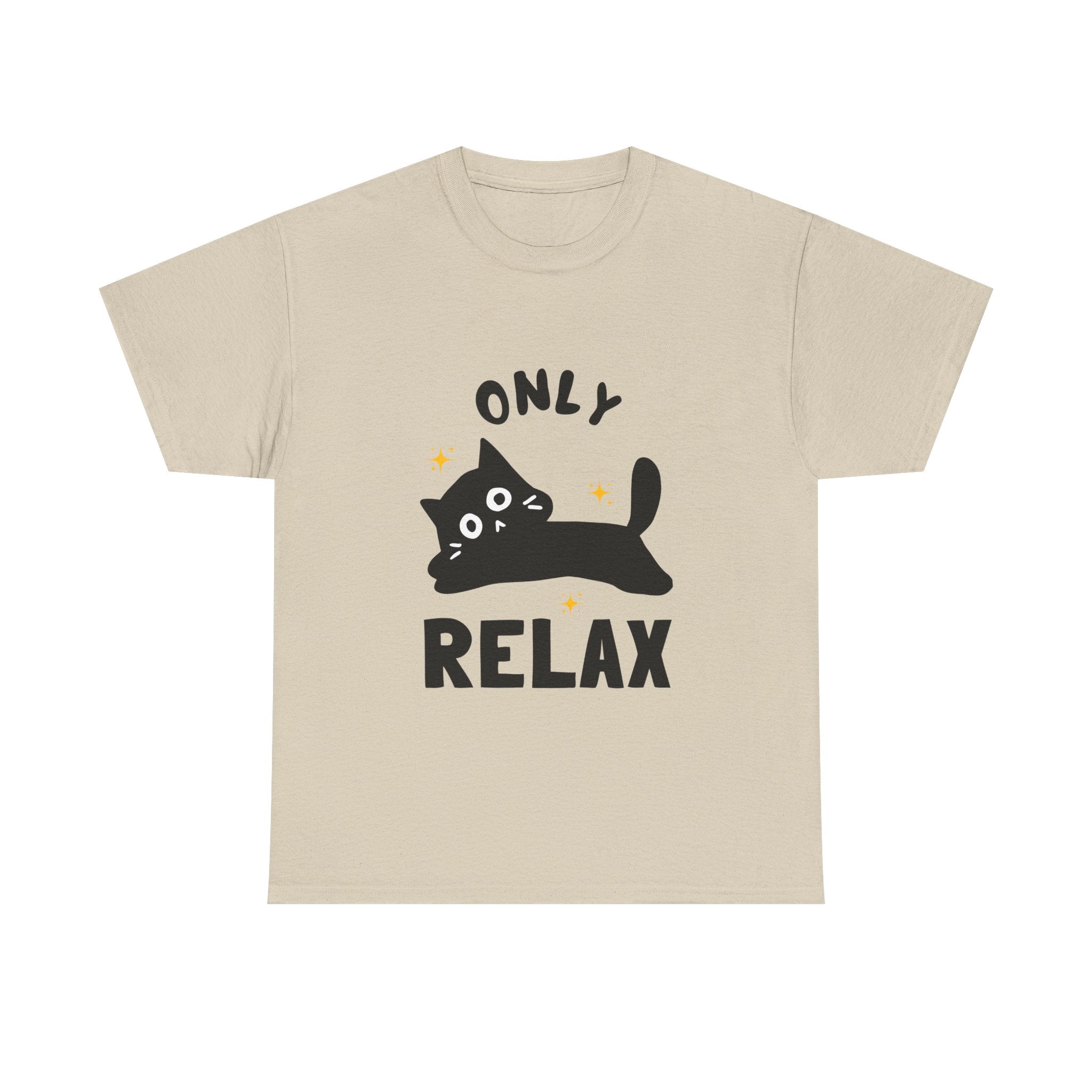 Cute Cat Relaxation Tee, Funny Cat Shirt, Gift for Cat Lovers, Casual Wear, Unisex Heavy Cotton Tee