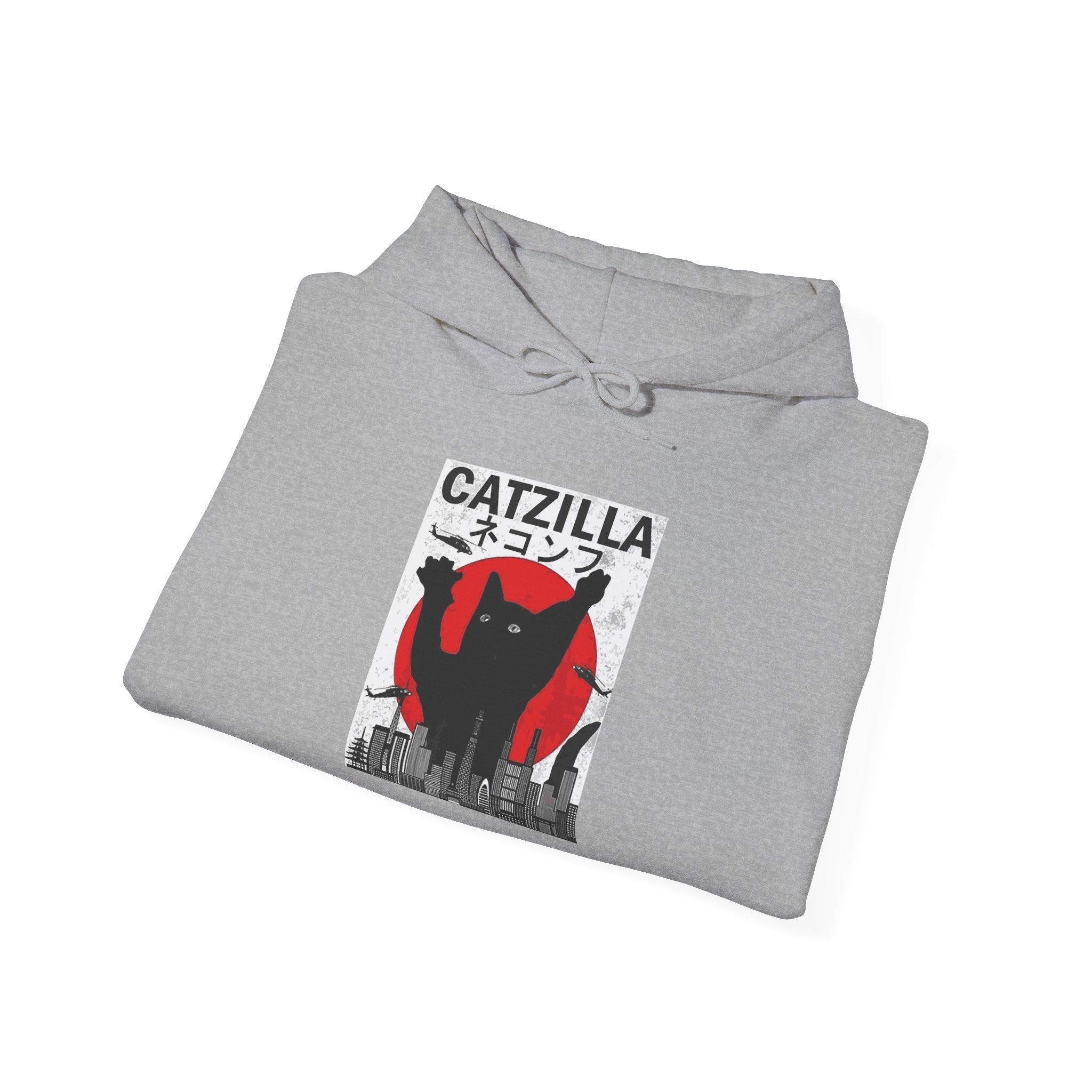 Unisex Catzilla Hoodie | Cozy Sweatshirt for Cat Lovers, Unique Gift for Pet Owners, Funny Cat Lover Apparel, Trendy Streetwear