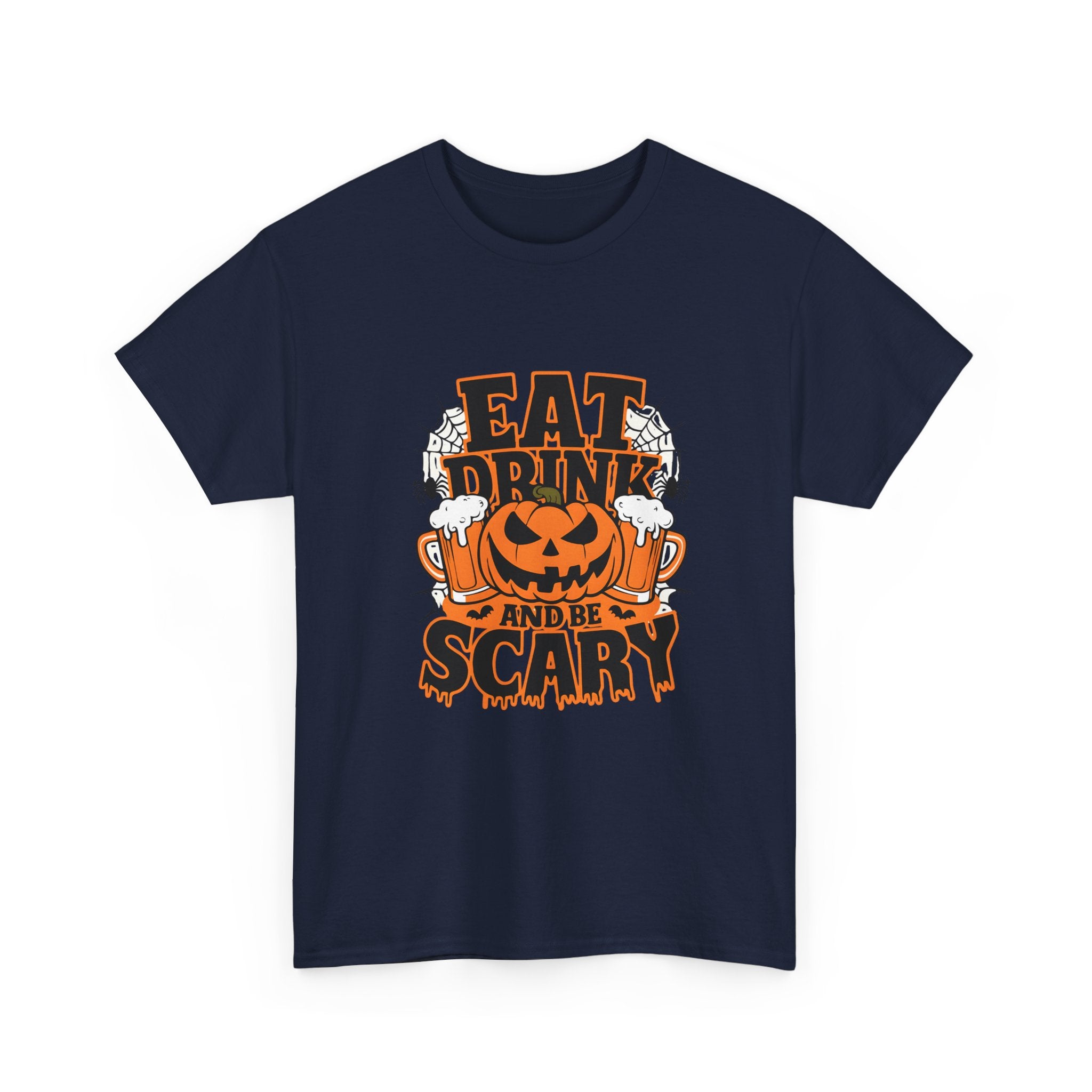 Halloween Fun Unisex Tee - Eat, Drink, and Be Scary Shirt, Autumn Apparel, Spooky Party T-Shirt, October Fest Top, Halloween Gift
