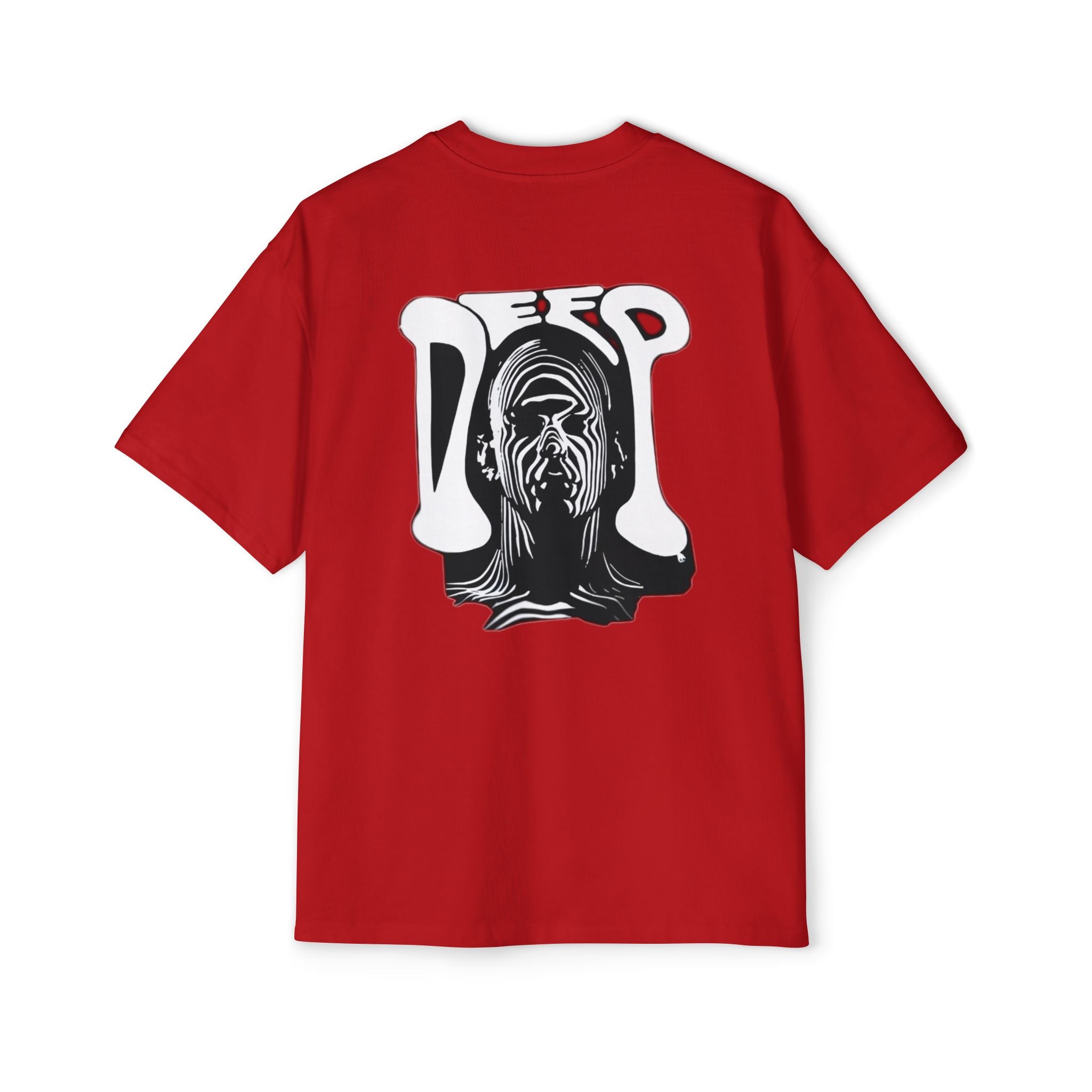 Oversized Tee — "Deep" Graphic Skull Back with Small "Thrustissue" Chest Logo