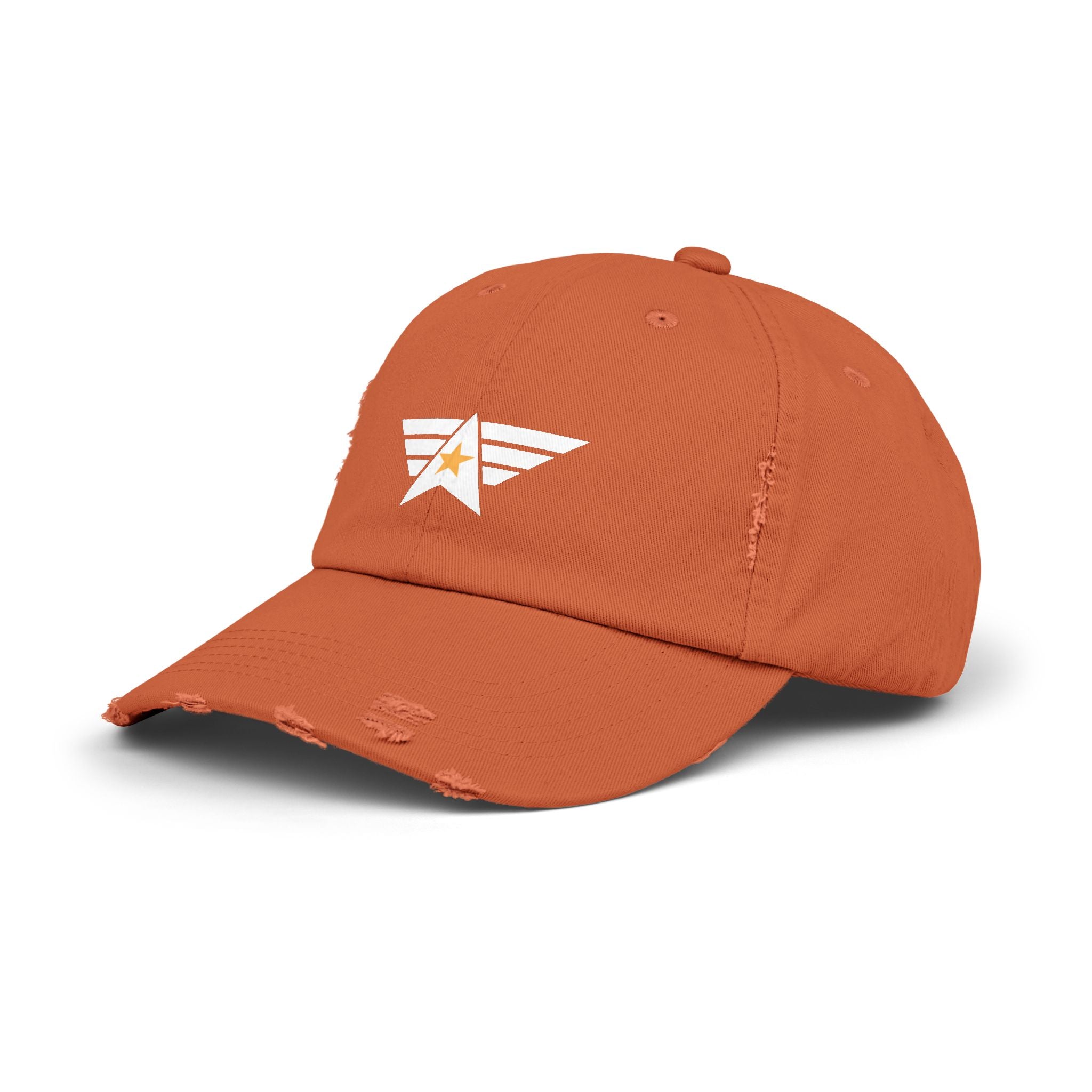 Distressed Unisex Cap with Star Emblem