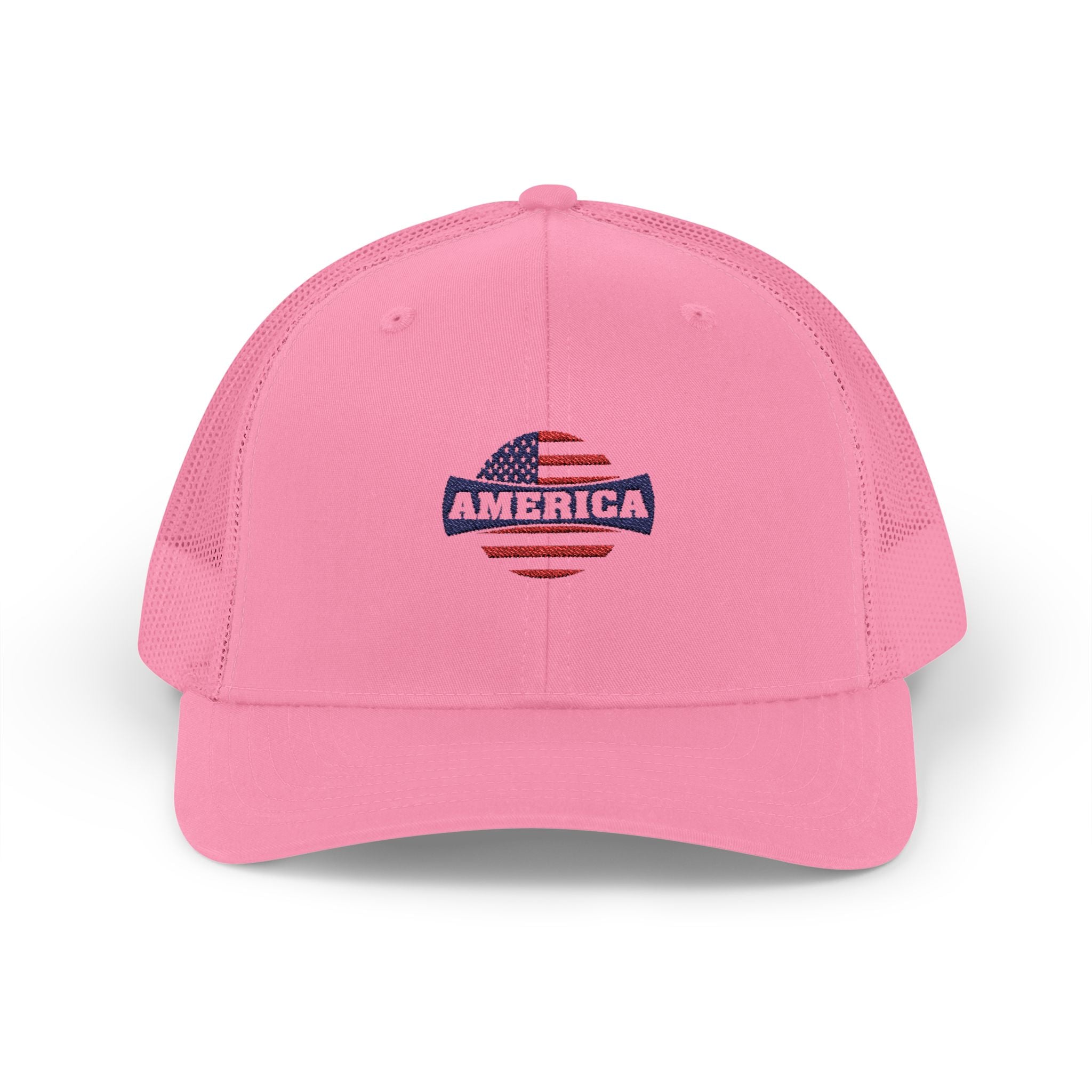 America Flag Embroidered Trucker Cap – Patriotic Snapback Hat for 4th of July