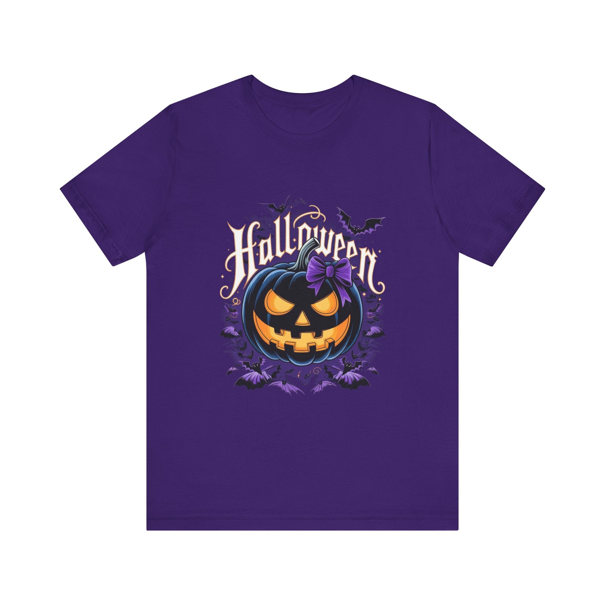 Halloween Pumpkin Tee - Unisex Jersey Short Sleeve Shirt, Spooky Season Wear, Fall Fashion, Halloween Party Outfit, Ghostly Fun