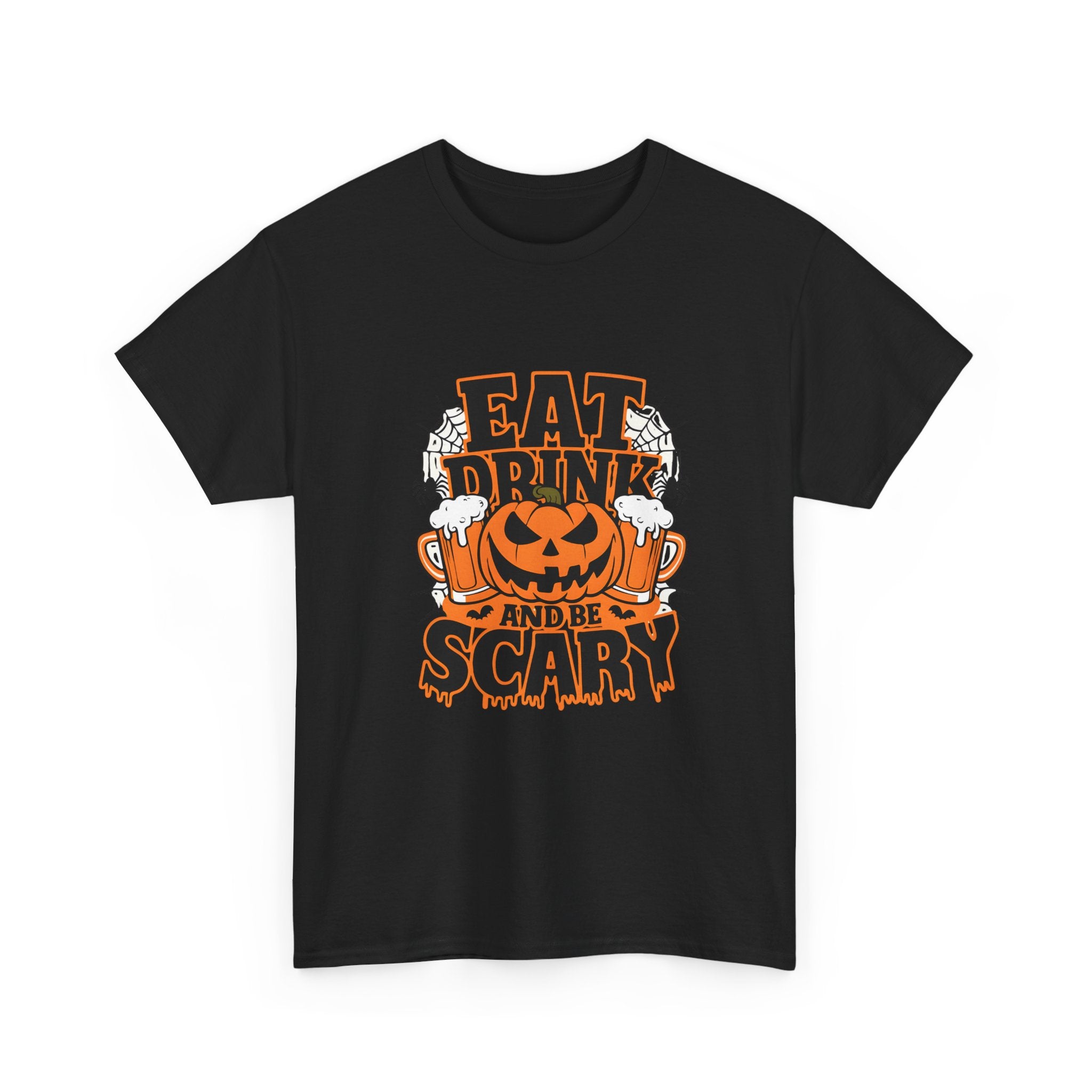 Halloween Fun Unisex Tee - Eat, Drink, and Be Scary Shirt, Autumn Apparel, Spooky Party T-Shirt, October Fest Top, Halloween Gift