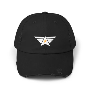 Distressed Unisex Cap with Star Emblem