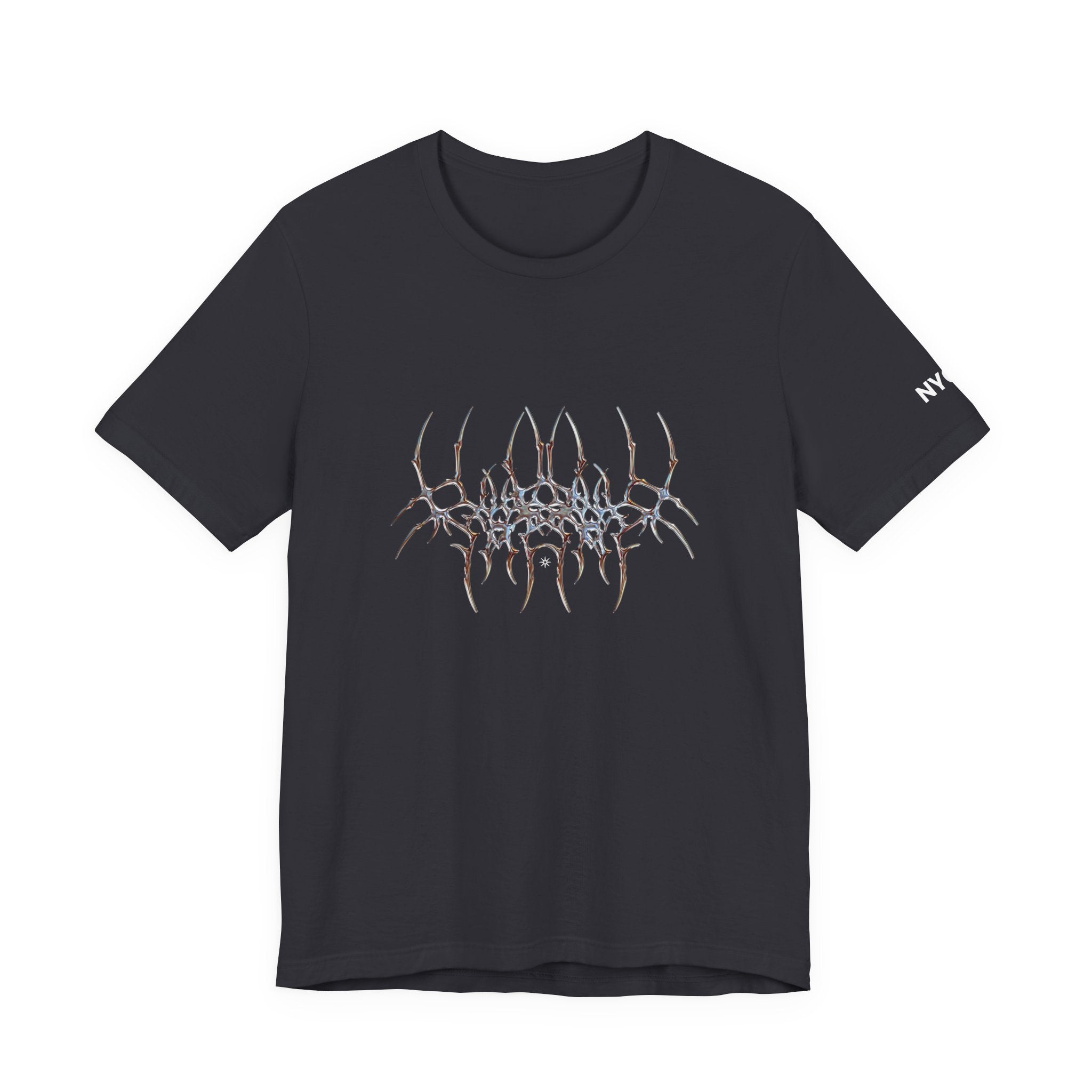Gothic Spider Web Graphic Tee — Trippy Dark Metal Design