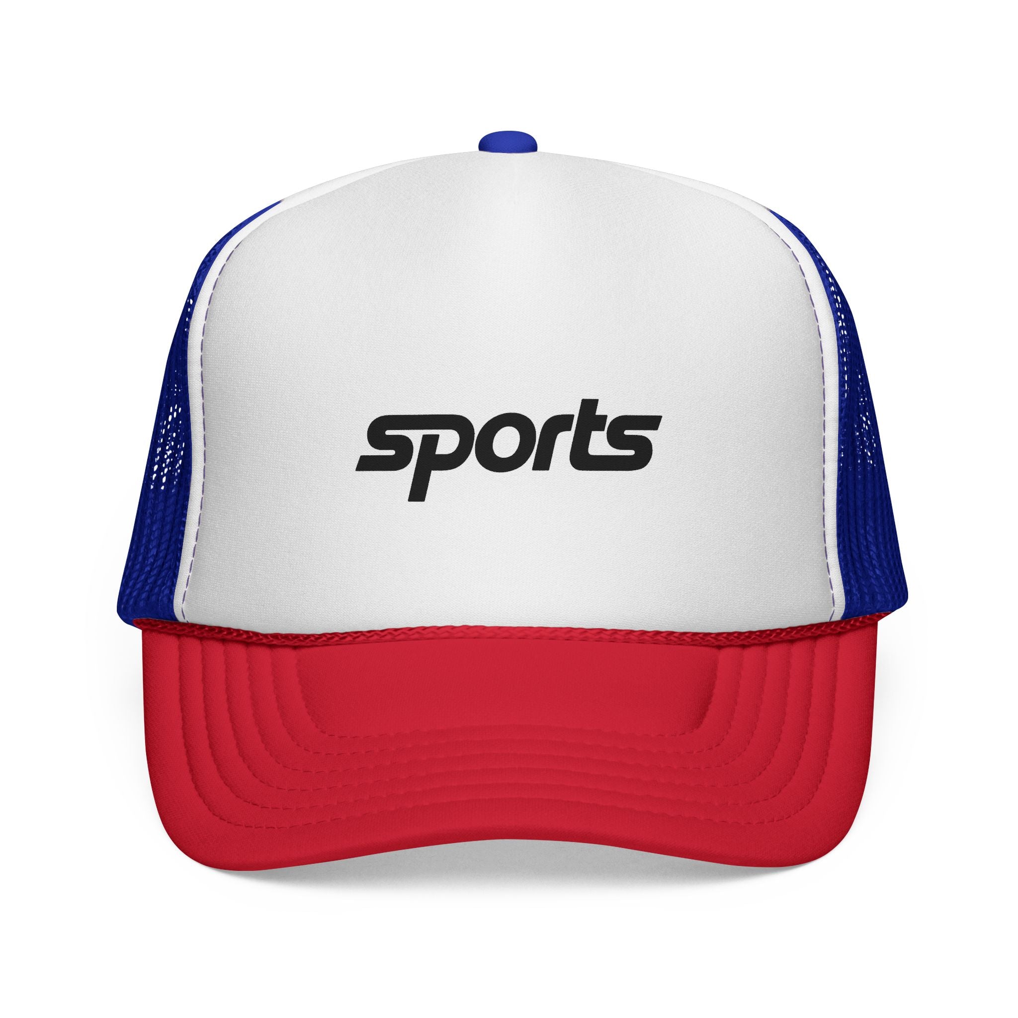 Red 'sports' Trucker Cap — Retro Athletic Mesh Hat