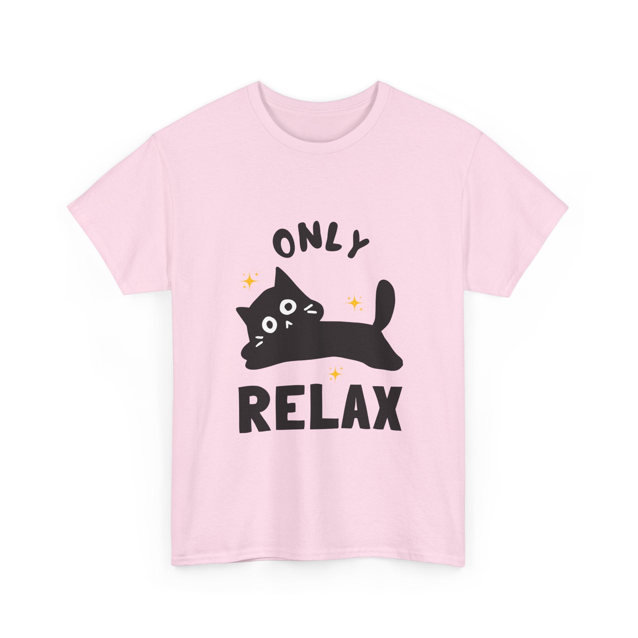 Cute Cat Relaxation Tee, Funny Cat Shirt, Gift for Cat Lovers, Casual Wear, Unisex Heavy Cotton Tee