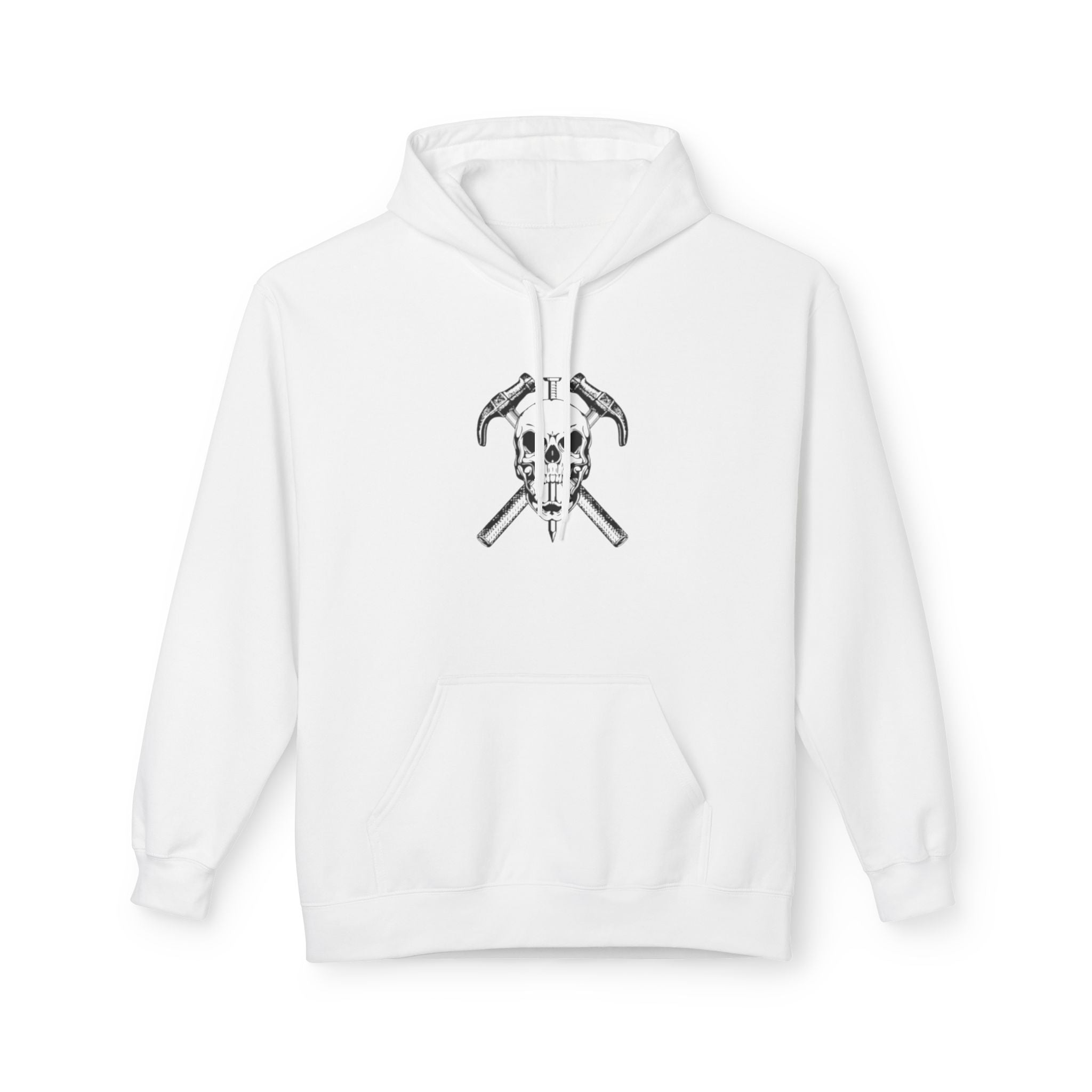 Skull & Hammers Hoodie — Gothic Construction Graphic Pullover
