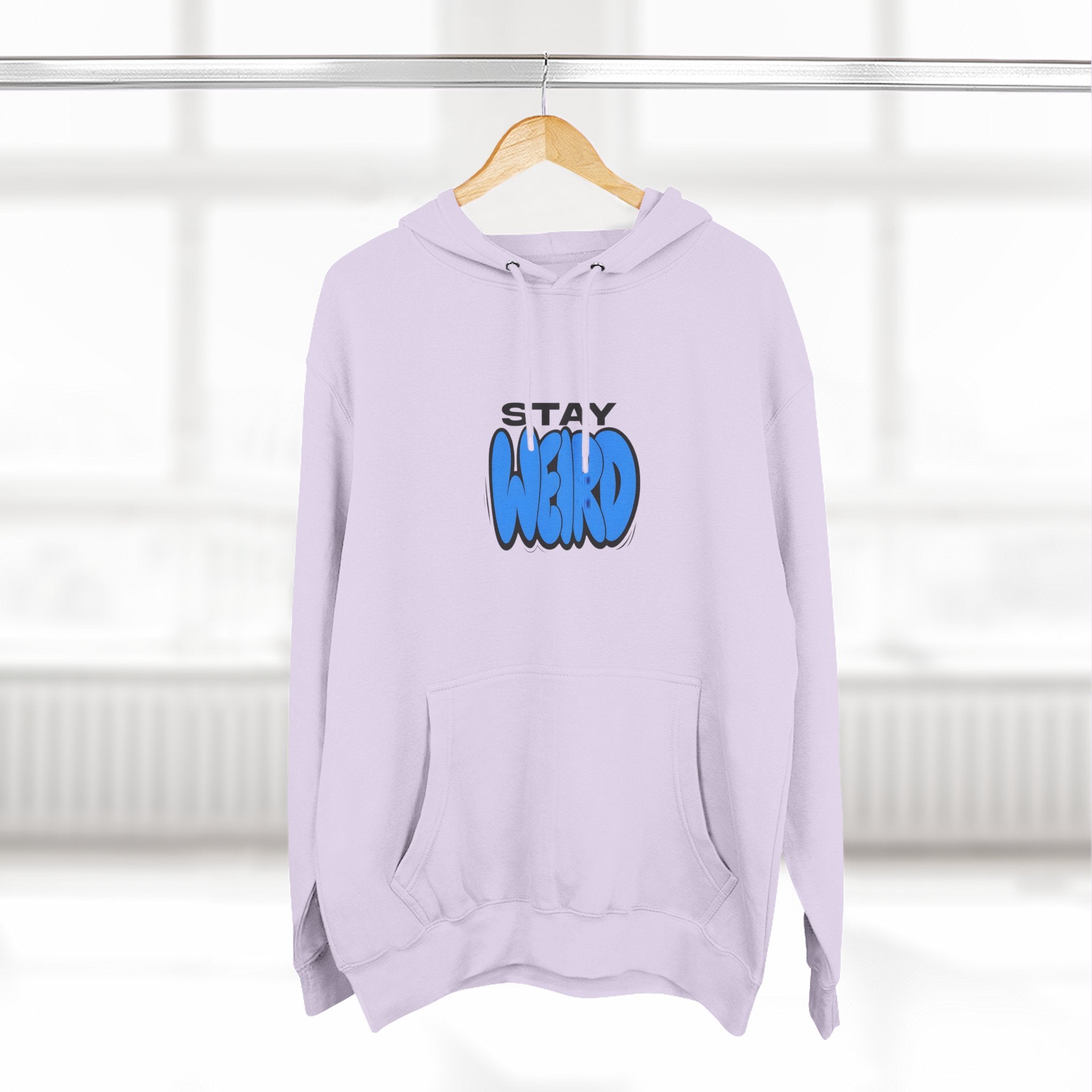 Stay Weird Hoodie — Cute Blue Graphic Fleece Pullover