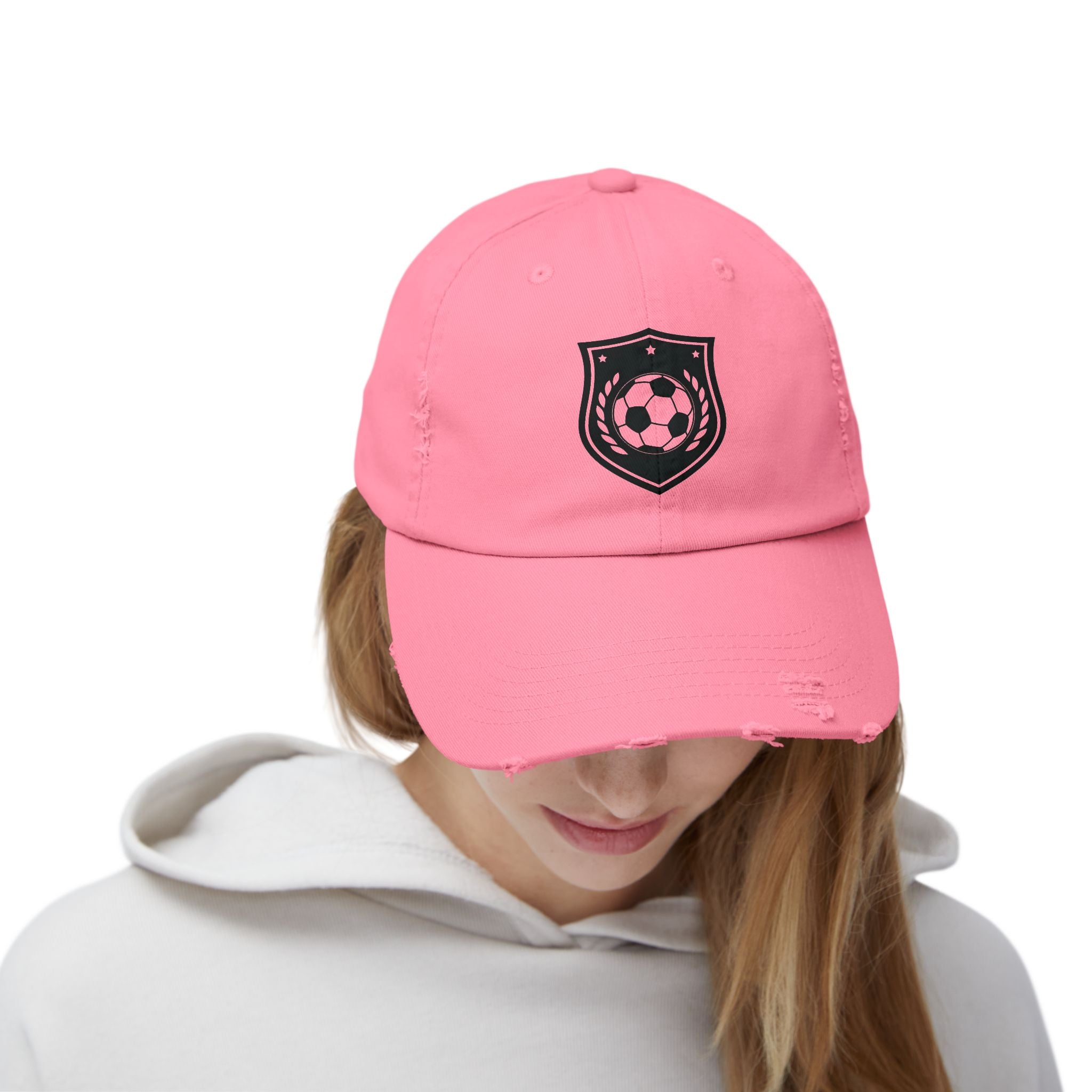 Distressed Soccer Emblem Cap — Vintage Soccer Dad Hat