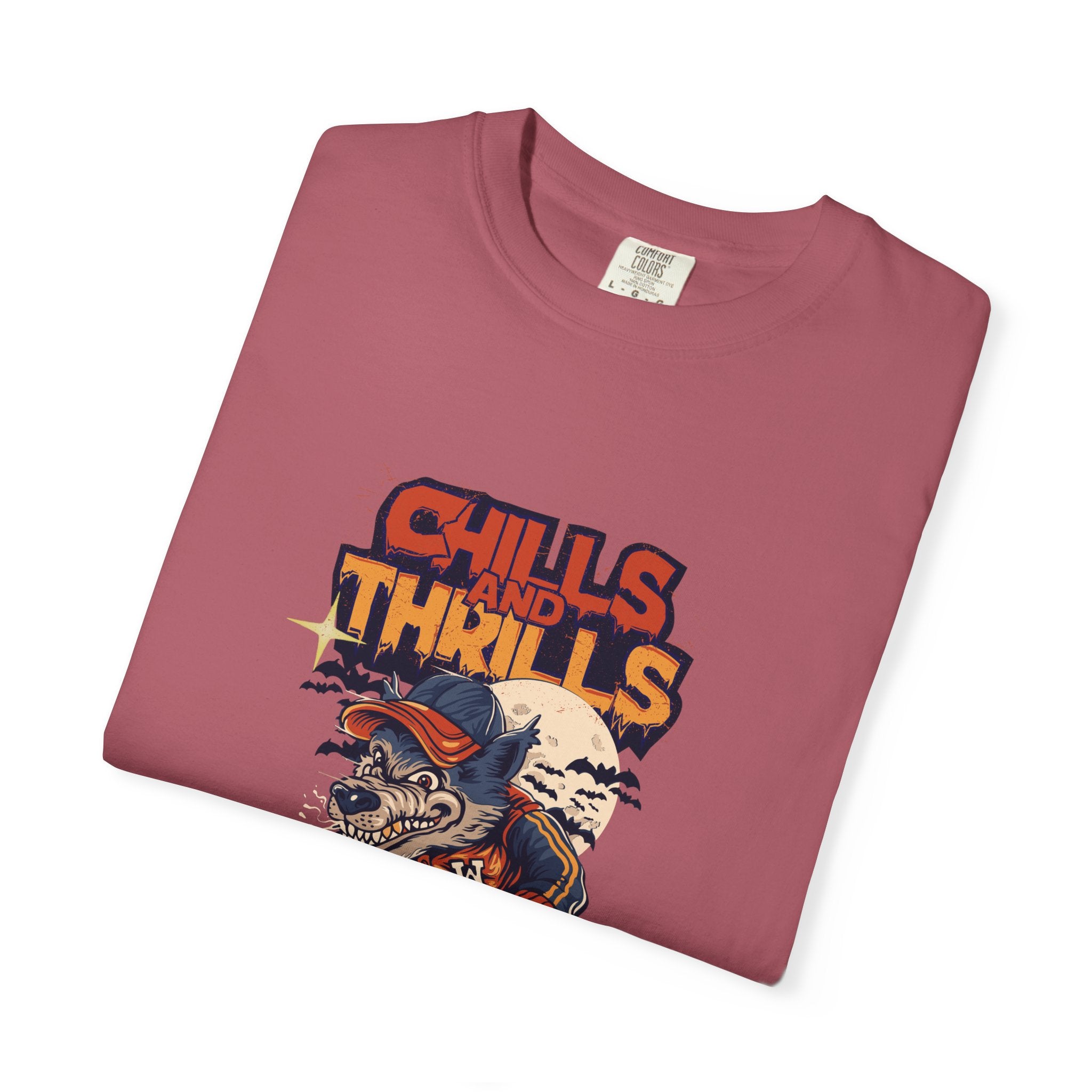 Chills and Thrills Graphic T-Shirt, Unisex Tee, Halloween Apparel, Skateboarder Shirt, Spooky Casual Wear, Perfect Gift for Fall