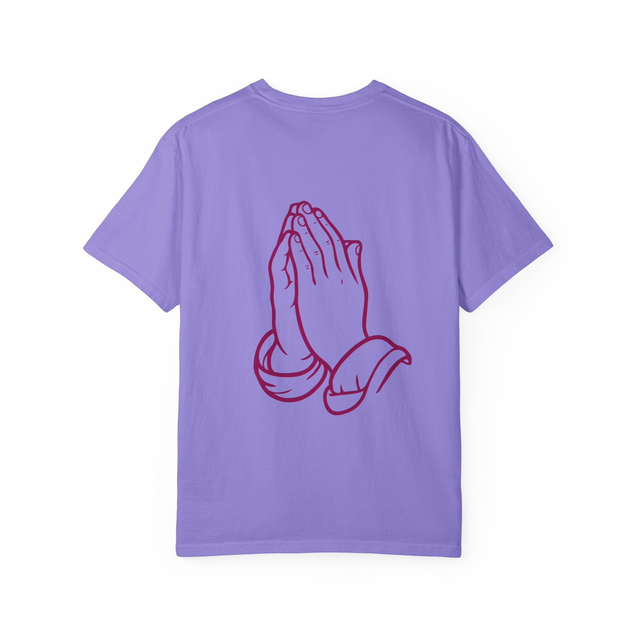 Pray Graphic T-Shirt — "Pray" Front & Praying Hands Back Spiritual Tee