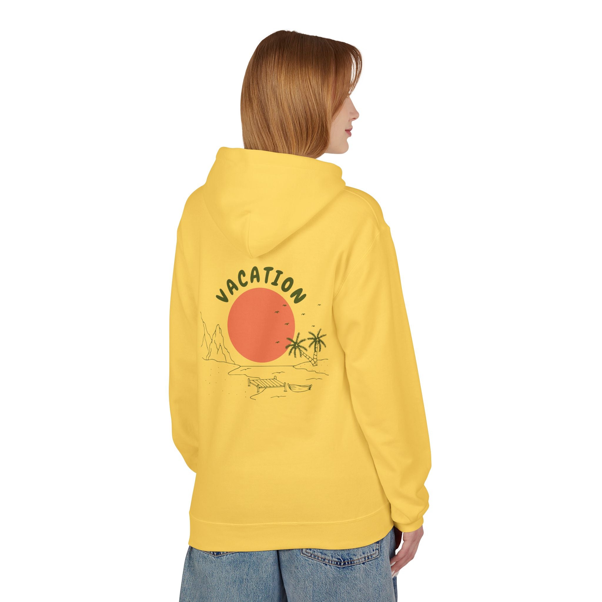 Vacation Graphic Hoodie — Retro Sunset Beach Pullover