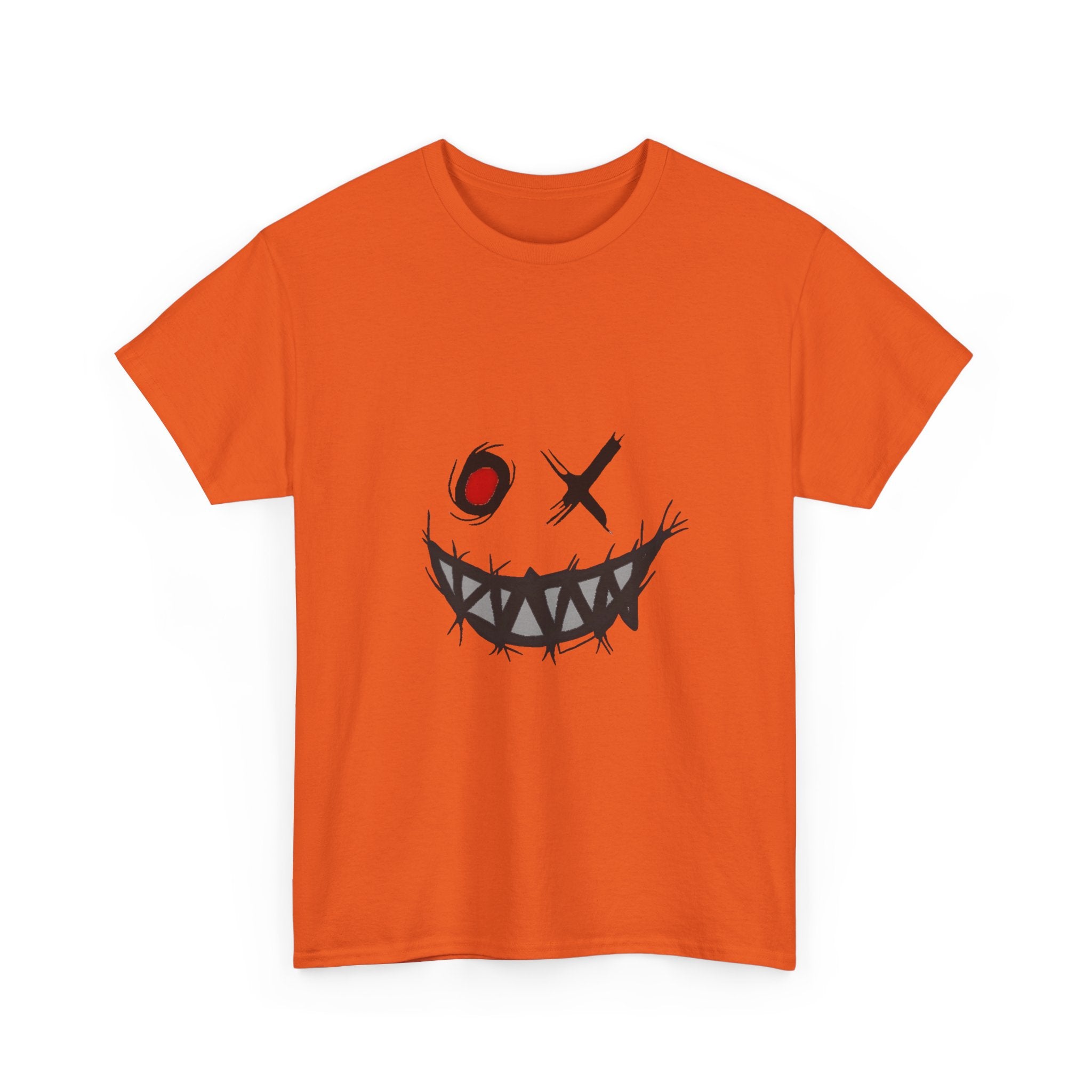 Playful Smile Unisex Heavy Cotton Tee - Perfect for Halloween, Gift for Friends, Casual Wear, Graphic Tee, Unique Style