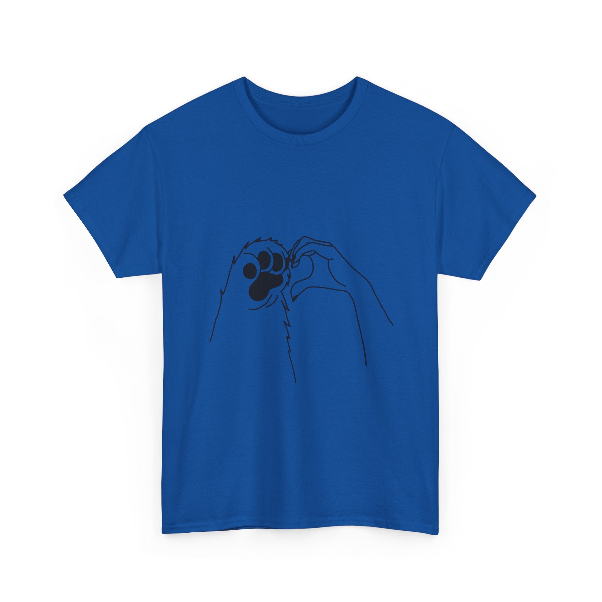 Cat Paw Print T‑Shirt — Minimal Line Art Pet Lover Tee