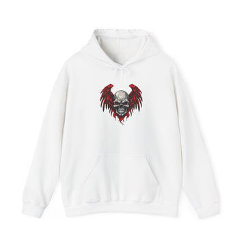 Gothic Skull Wings Hooded Sweatshirt - Perfect for Halloween, Casual Wear, Alternative Style, Gifts for Him/Her, Streetwear