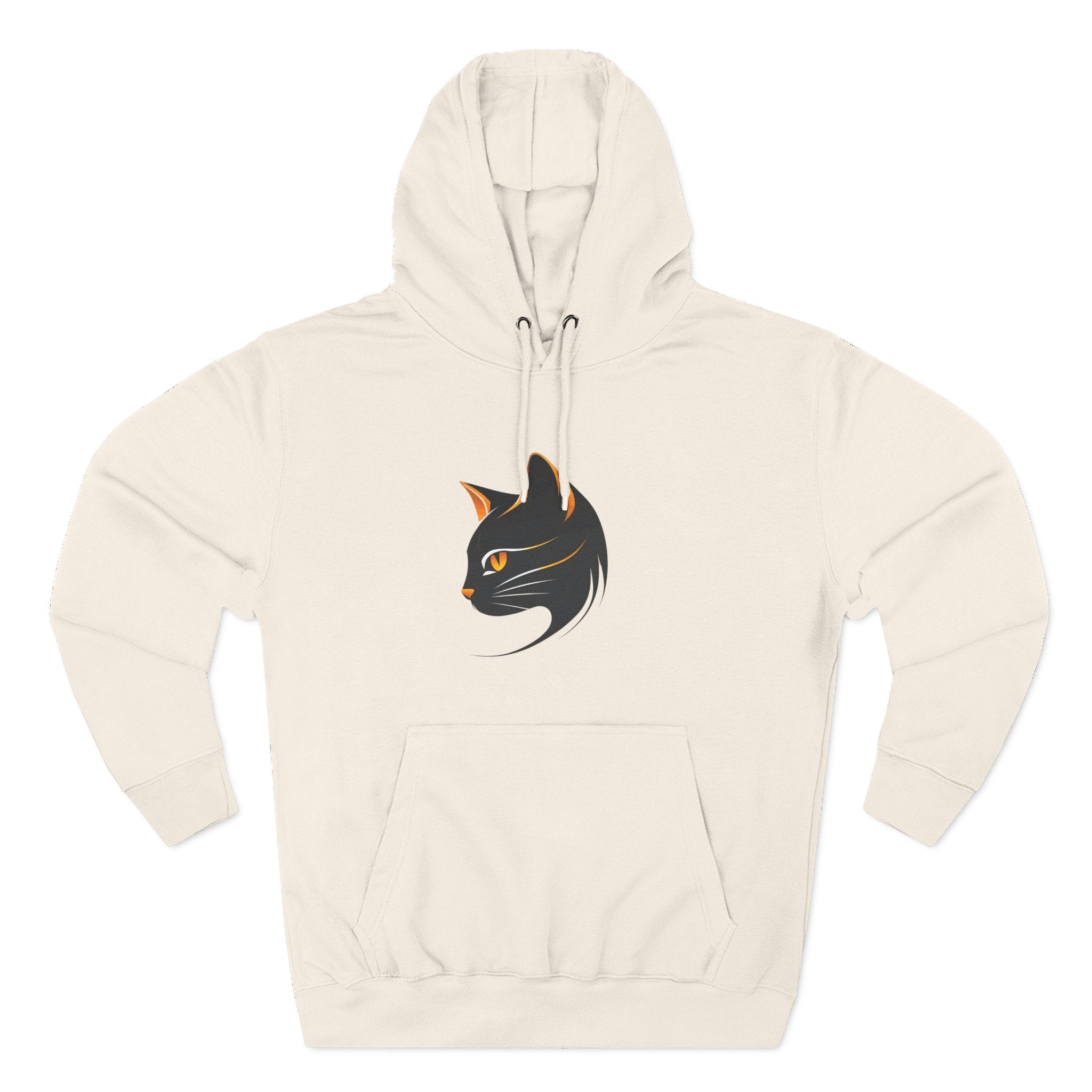 Cat Silhouette Fleece Hoodie, Cozy Cat Lover Gift, Warm Animal Hoodie, Perfect for Pet Owners, Cat-Themed Apparel