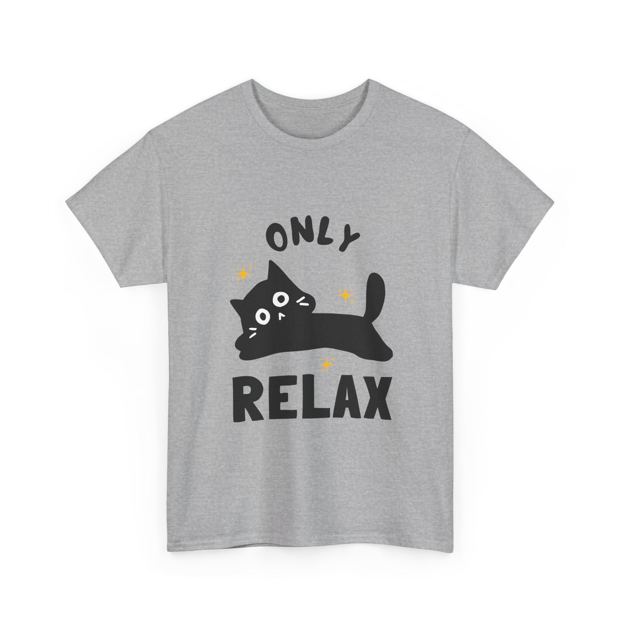 Cute Cat Relaxation Tee, Funny Cat Shirt, Gift for Cat Lovers, Casual Wear, Unisex Heavy Cotton Tee
