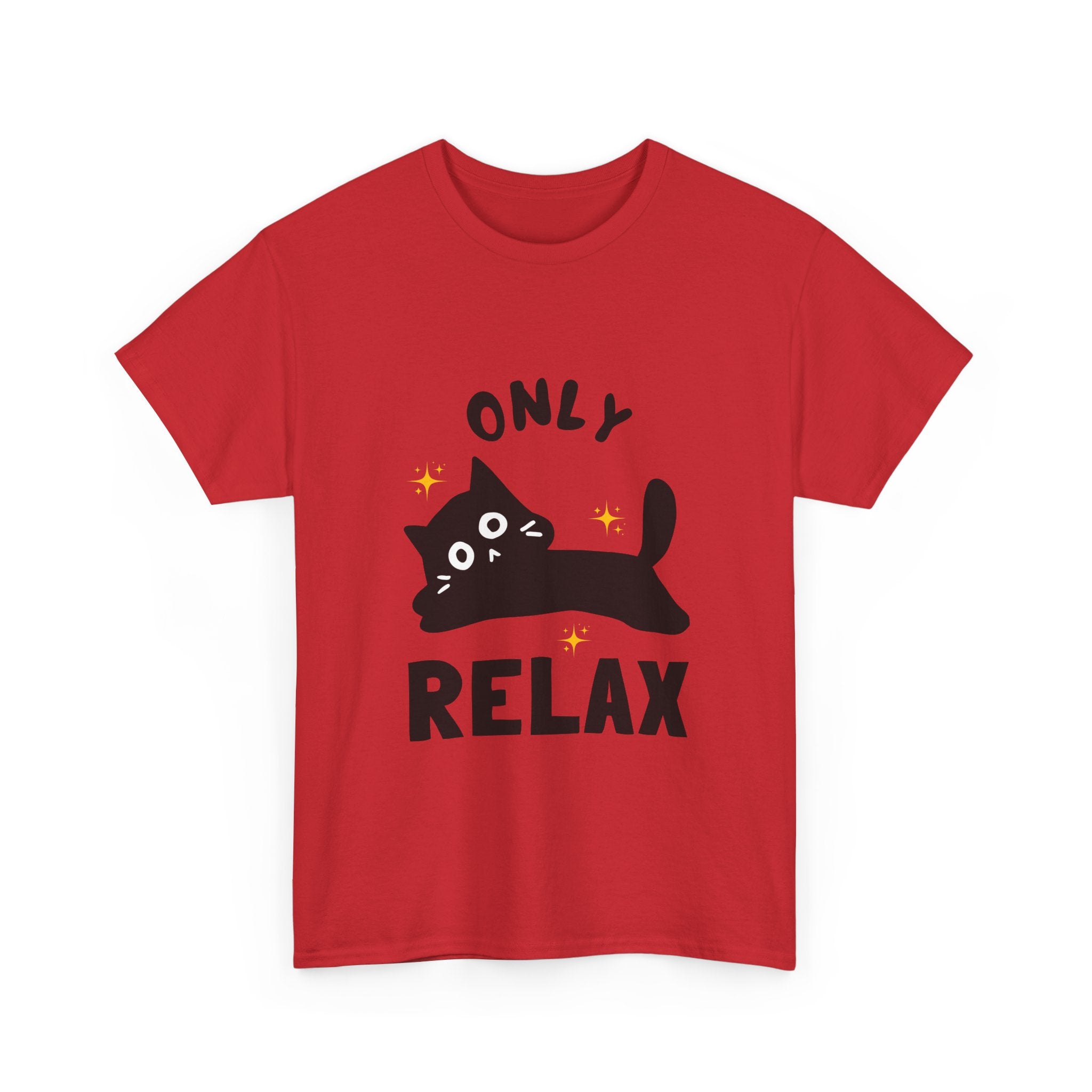 Cute Cat Relaxation Tee, Funny Cat Shirt, Gift for Cat Lovers, Casual Wear, Unisex Heavy Cotton Tee