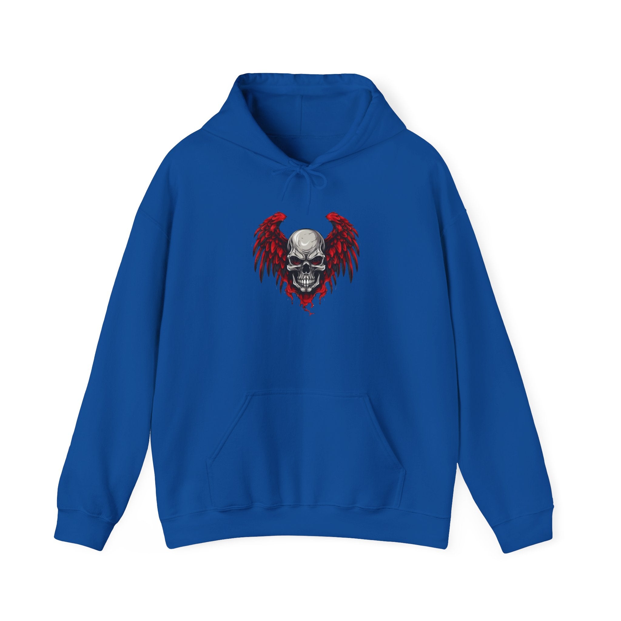 Gothic Skull Wings Hooded Sweatshirt - Perfect for Halloween, Casual Wear, Alternative Style, Gifts for Him/Her, Streetwear