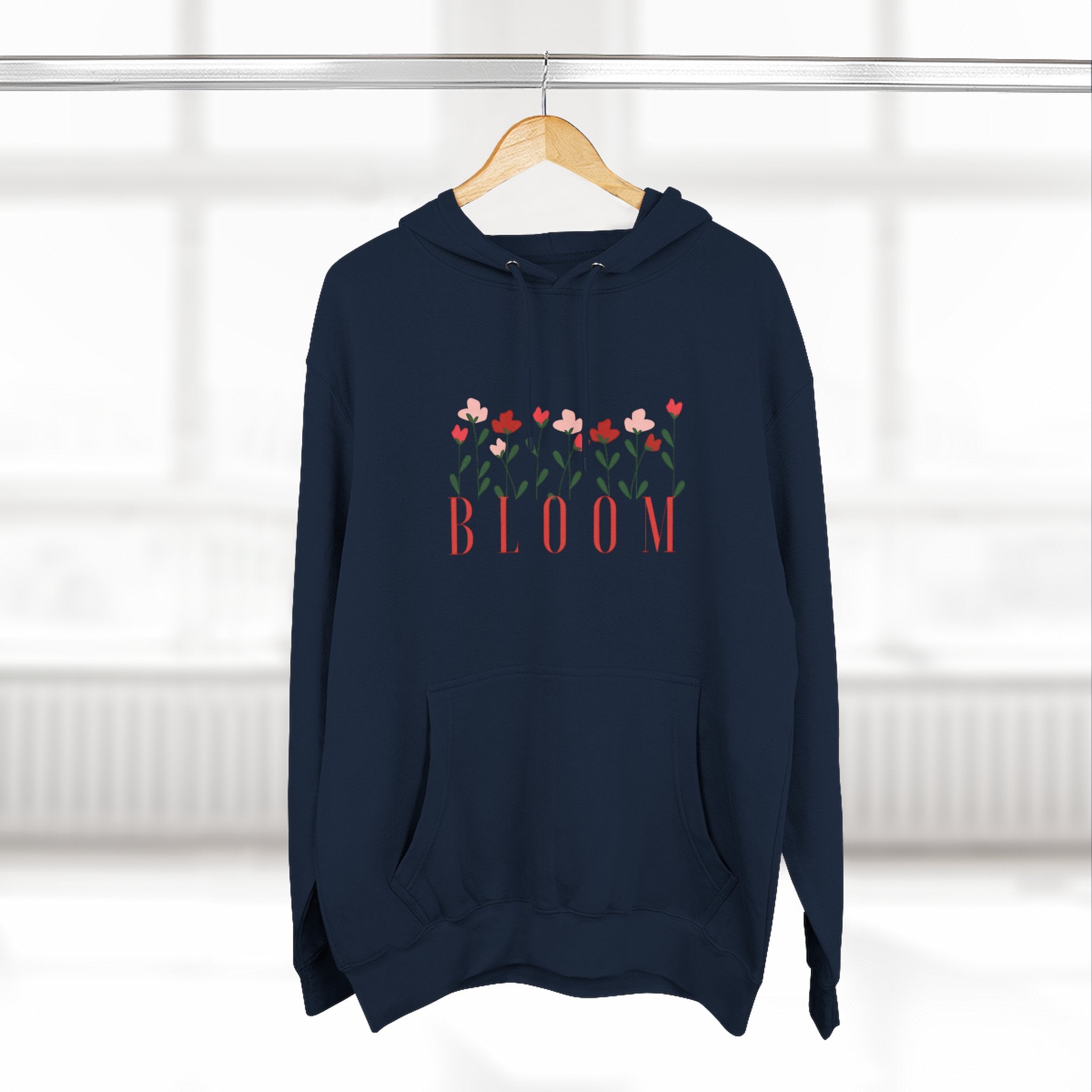 Bloom Fleece Hoodie, Floral Sweatshirt, Spring Merchanise, Gifts for Her, Cute Casual Wear