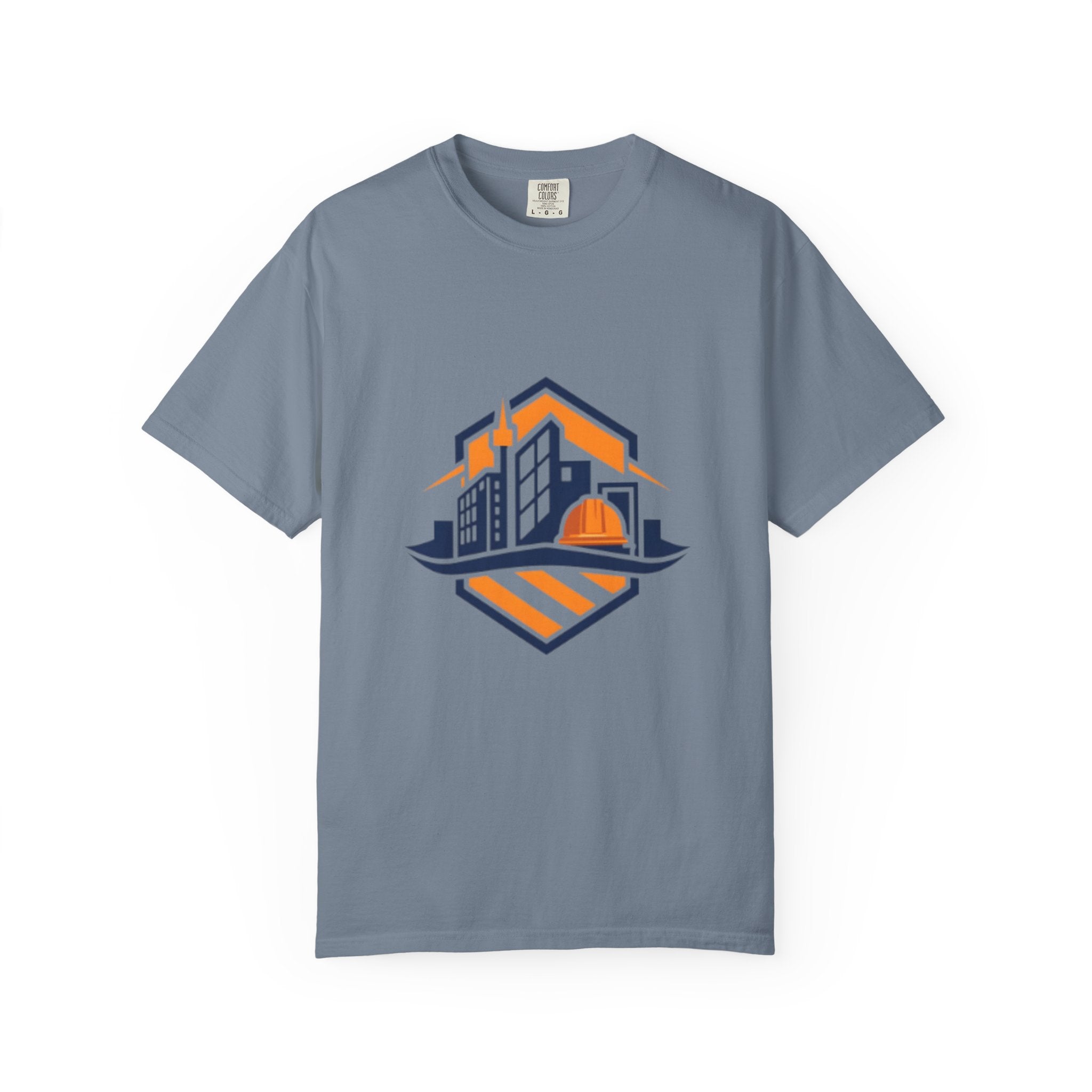Real Estate Logo T-Shirt — Modern Cityscape Home Builder Graphic Tee