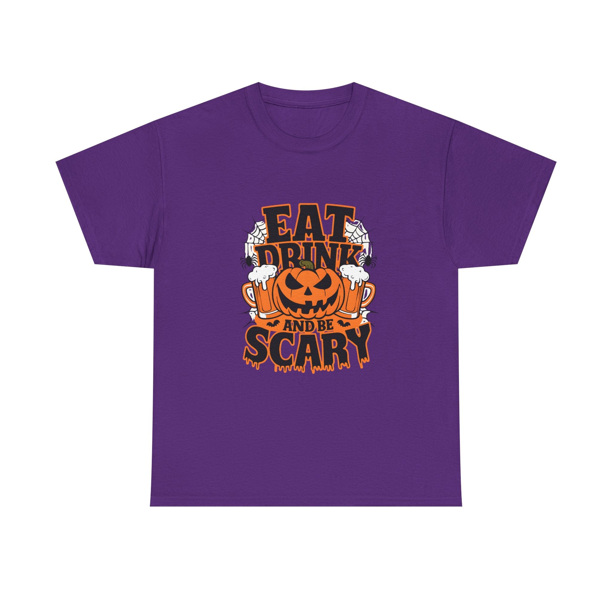 Halloween Fun Unisex Tee - Eat, Drink, and Be Scary Shirt, Autumn Apparel, Spooky Party T-Shirt, October Fest Top, Halloween Gift