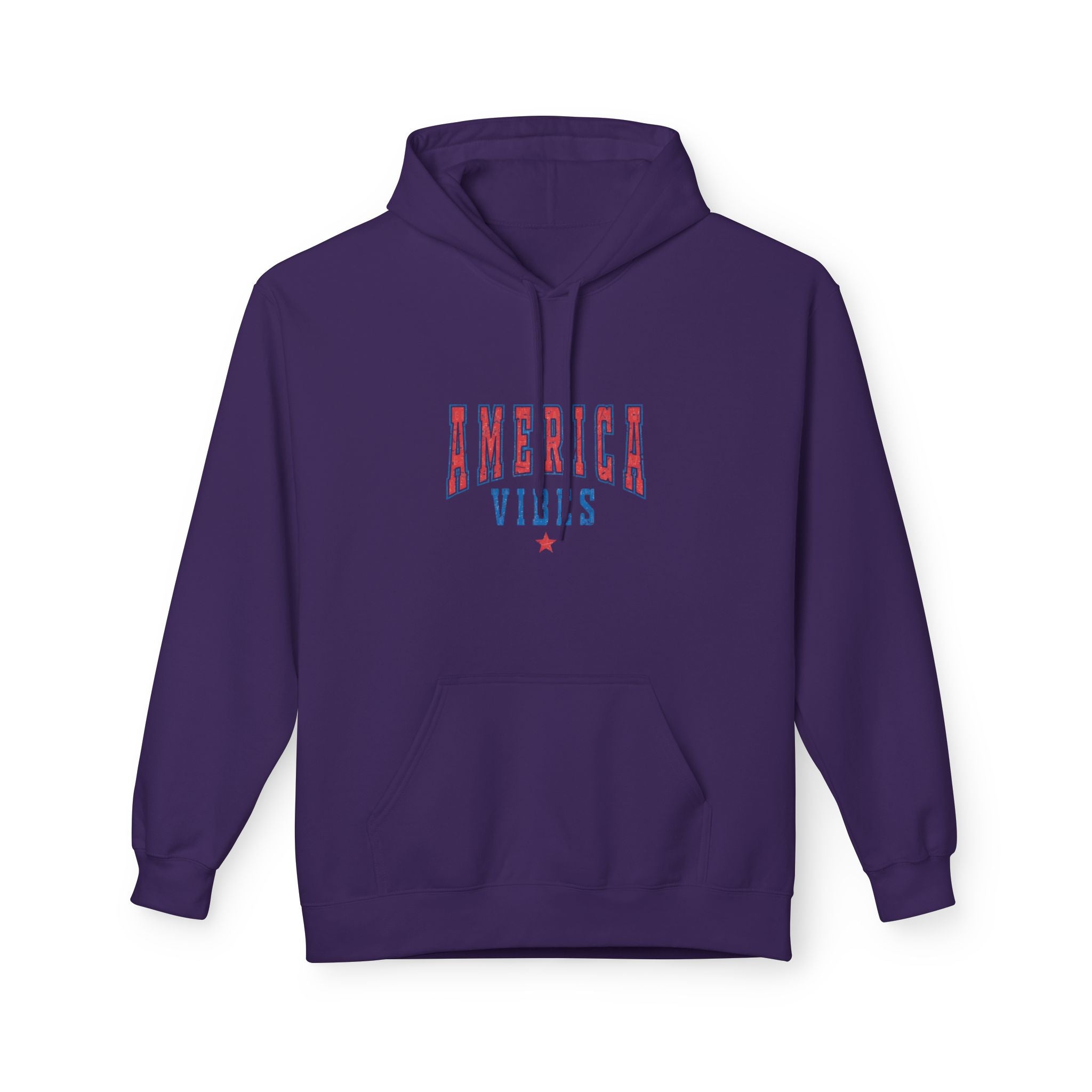 America Vibes Hoodie — Patriotic Red White & Blue Pullover