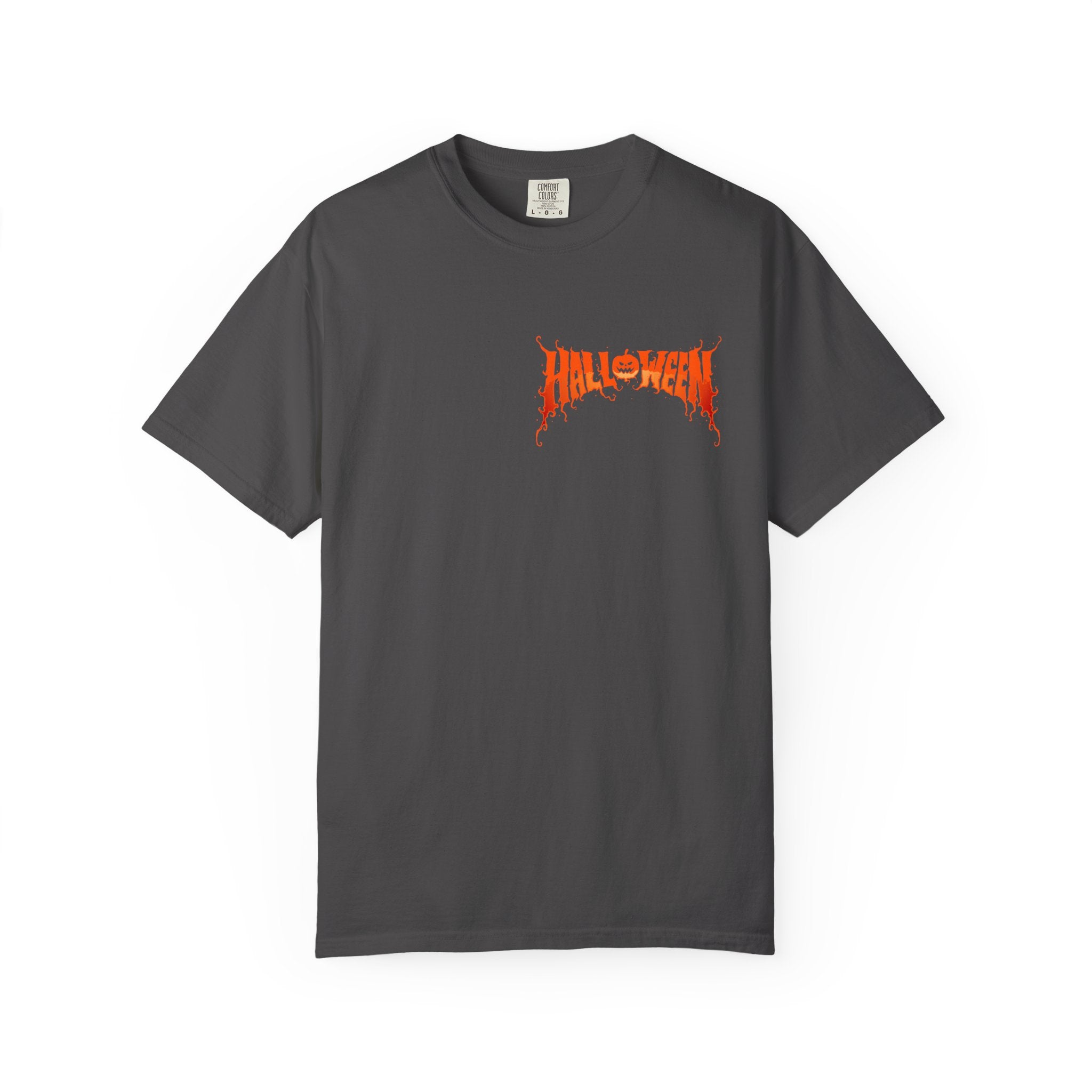 Halloween Unisex Garment-Dyed T-Shirt, Pumpkin Tee, Spooky Apparel, Fall Festival Shirt, Trick-or-Treat Top, Halloween Costume