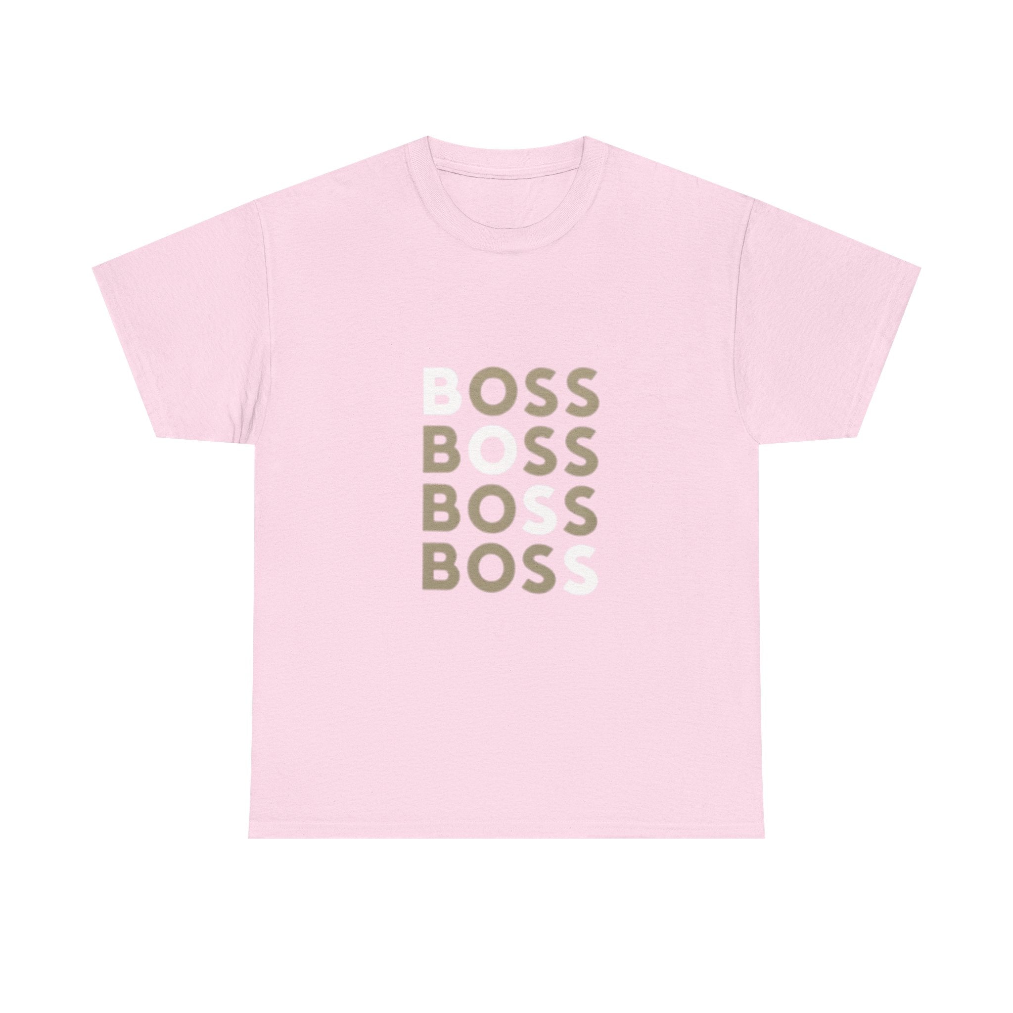 Boss Repeat Graphic Tee — Retro Stacked 'BOSS' Design