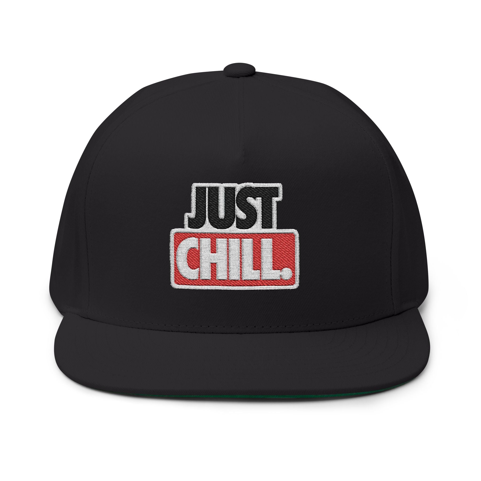 Chill Embroidered Flat Bill Cap, Casual Headwear, Perfect for Summer, Streetwear Style, Great Gift for Friends
