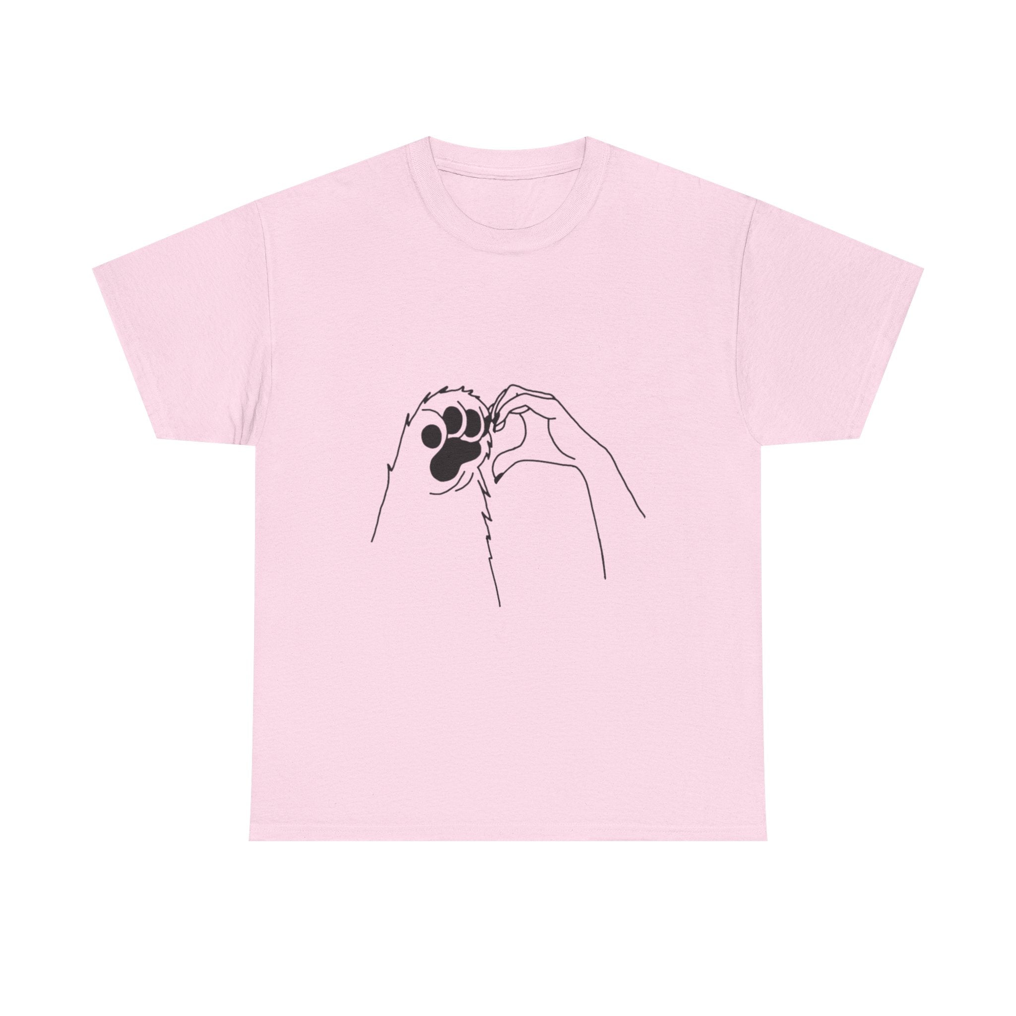 Cat Paw Print T‑Shirt — Minimal Line Art Pet Lover Tee