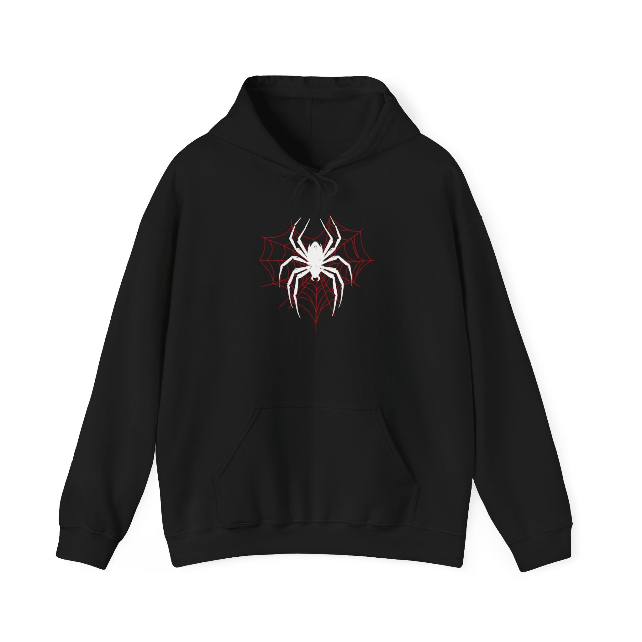 Spider Web Unisex Hoodie, Cozy Sweatshirt, Halloween Apparel, Gothic Fashion, Gift for Spider Lovers, Fall Fashion