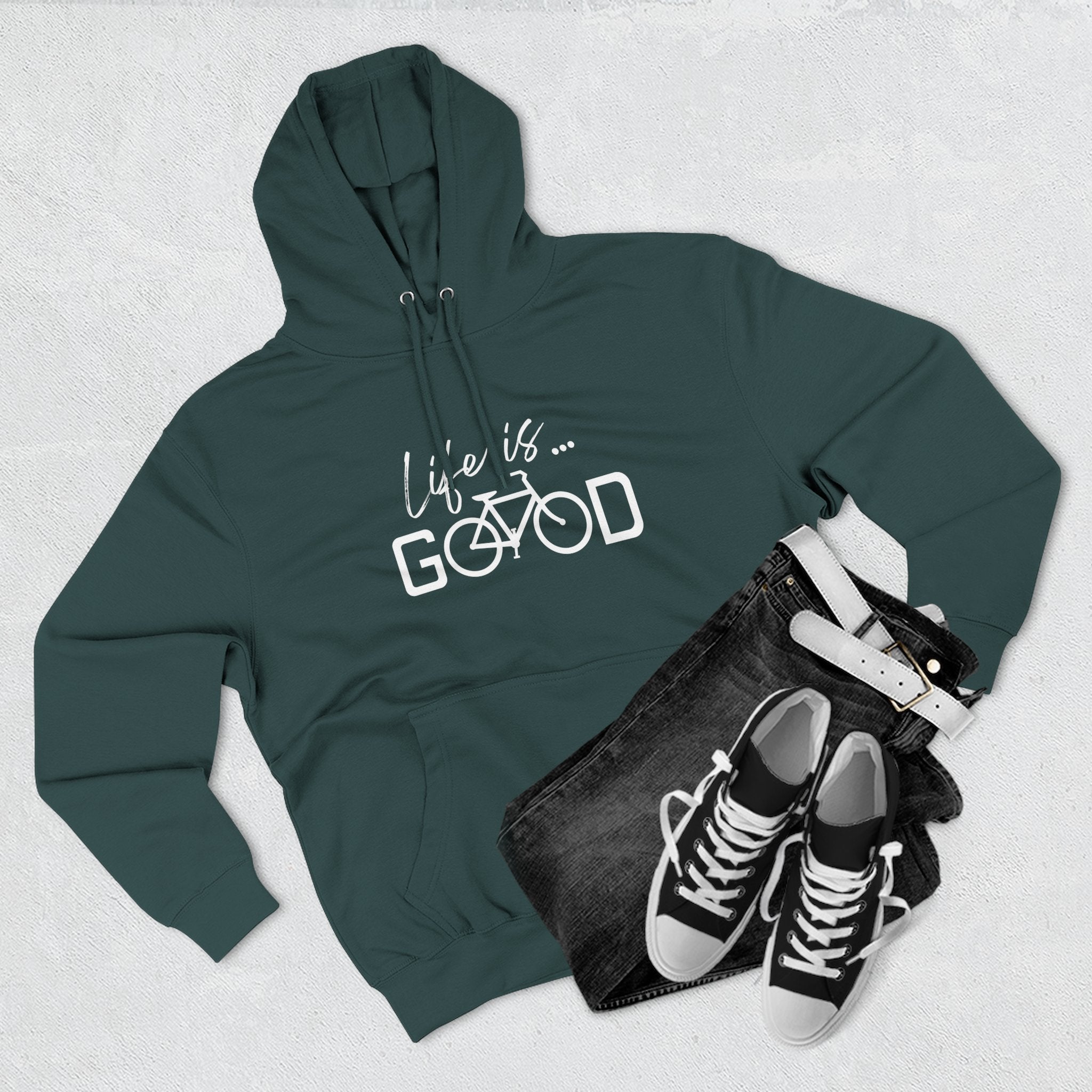 Life Is Good Bicycle Hoodie — Cozy Cycling Graphic Pullover
