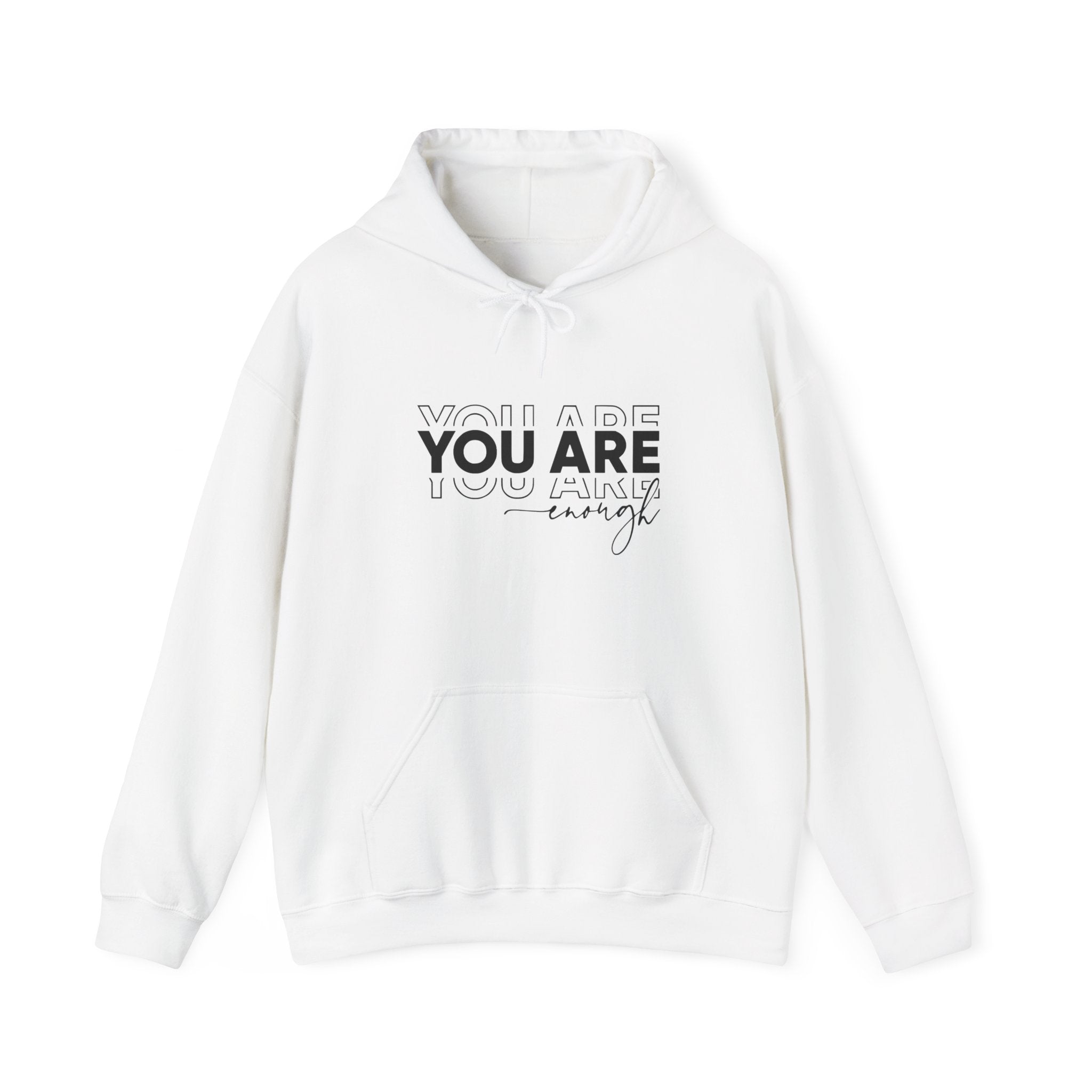 Unisex Heavy Blend™ Hoodie - You Are Enough Inspirational Sweatshirt, Motivational Gift, Casual Wear, Self-Love Hoodie, Cozy Fashion
