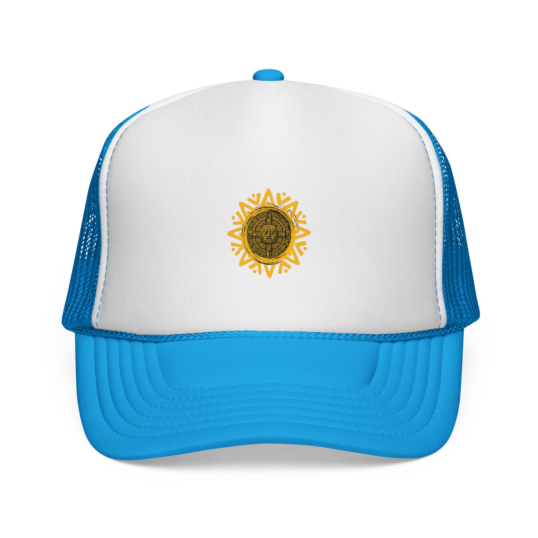 Sunflower Mandala Trucker Cap — Floral Mesh Back Hat for Outdoor & Casual Wear