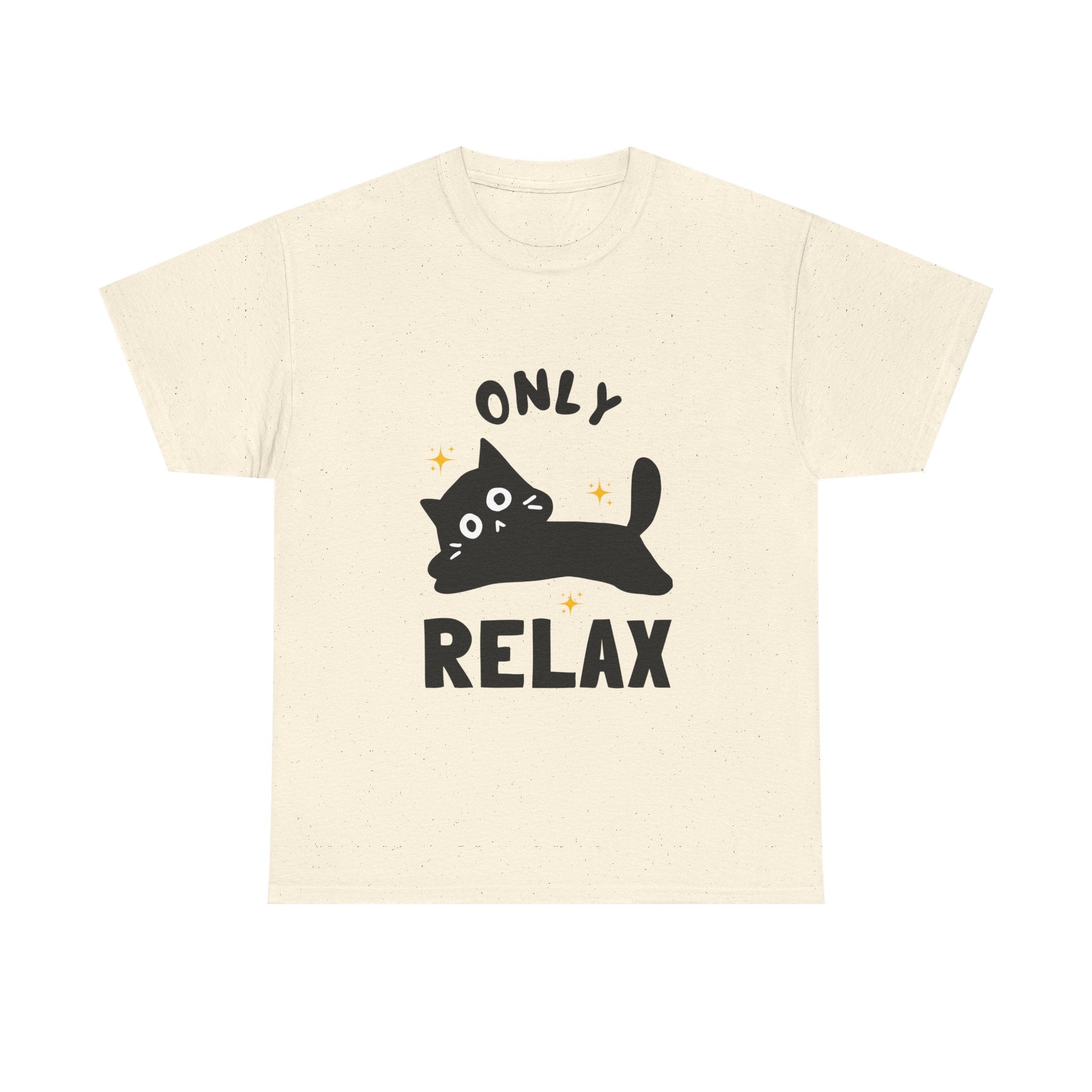 Cute Cat Relaxation Tee, Funny Cat Shirt, Gift for Cat Lovers, Casual Wear, Unisex Heavy Cotton Tee